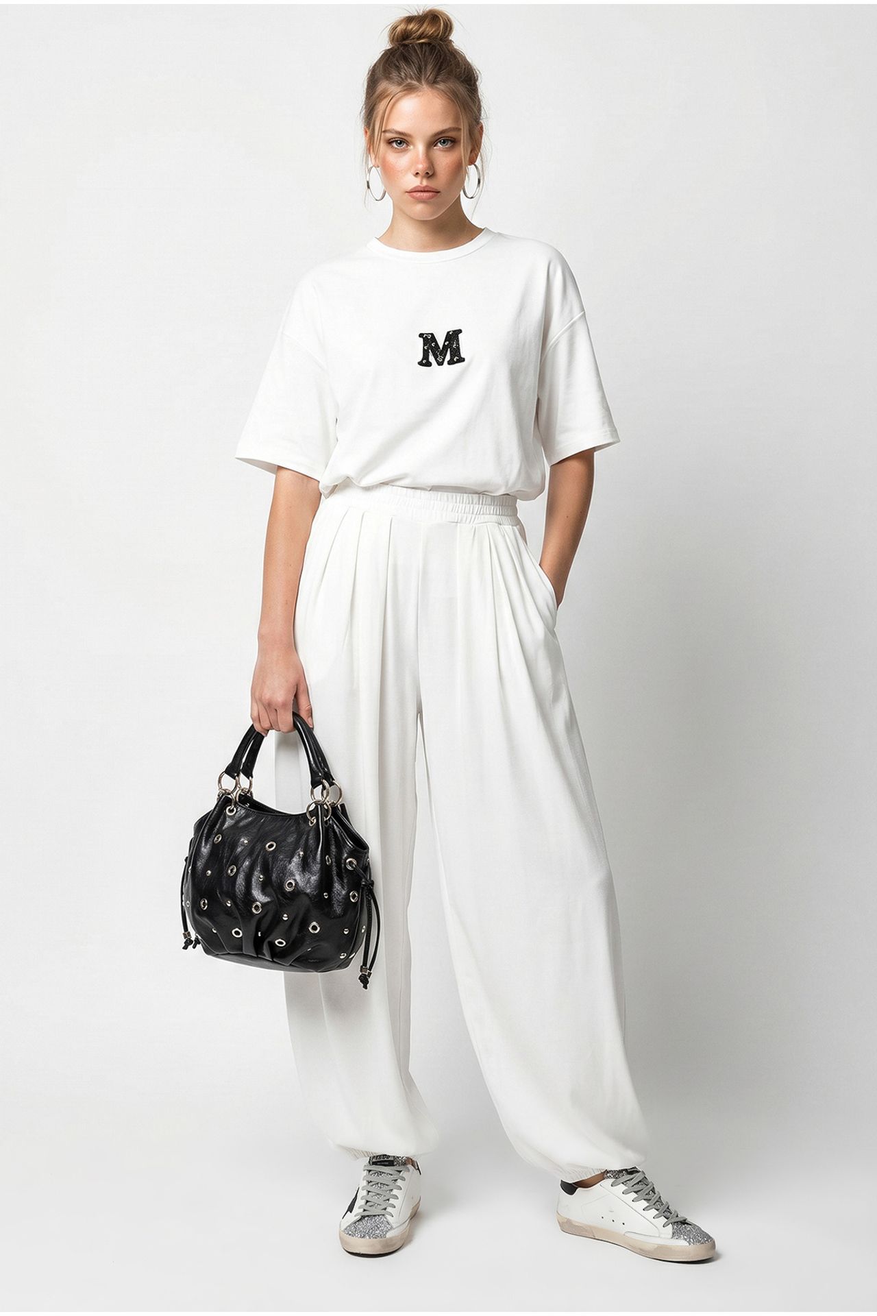 LUCCI Oversized Crew Neck T-shirt And Wide-leg Trouser Set 2
