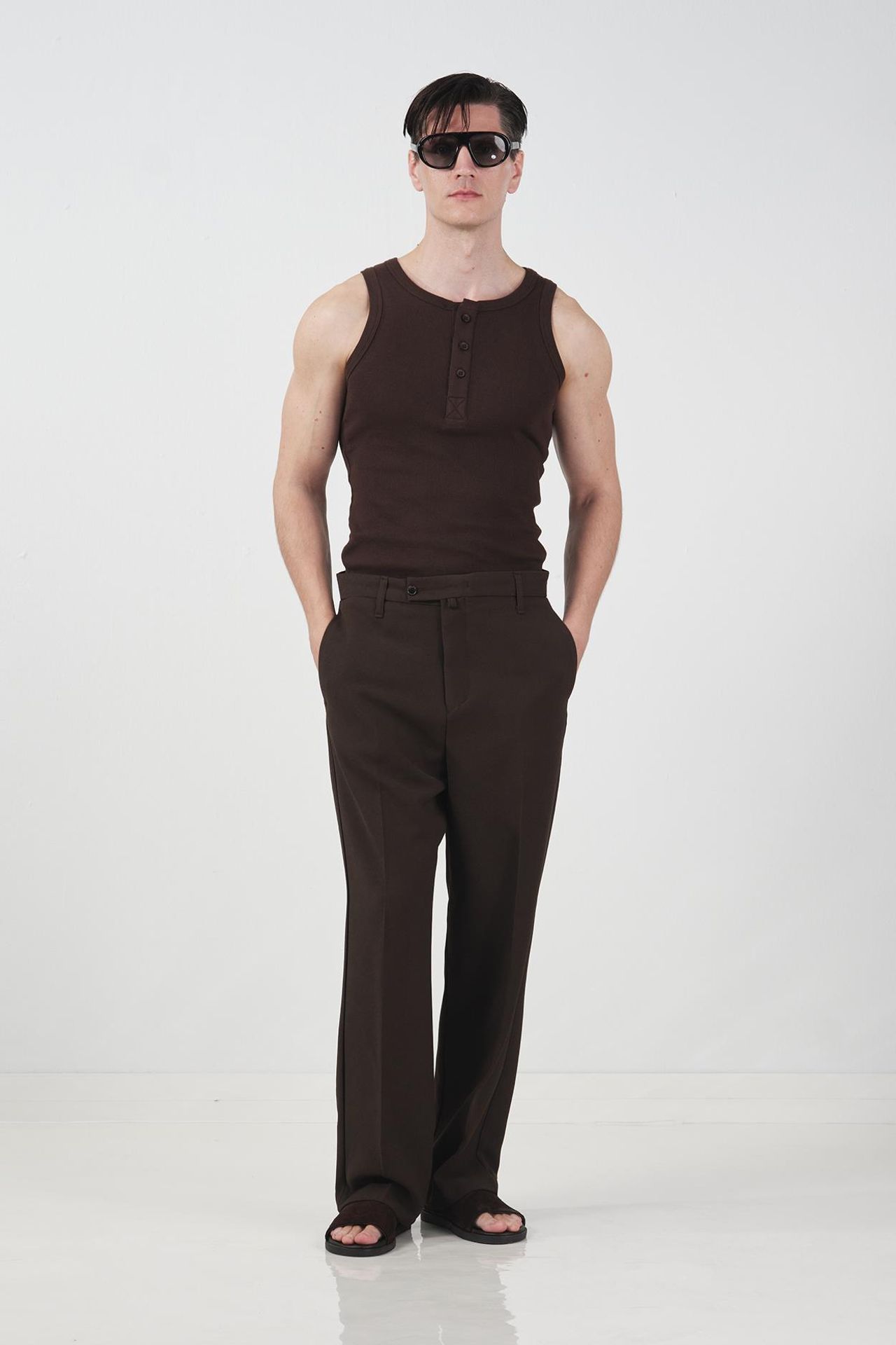 GIESTO Mid Waist Pleated Tailored Trousers 6