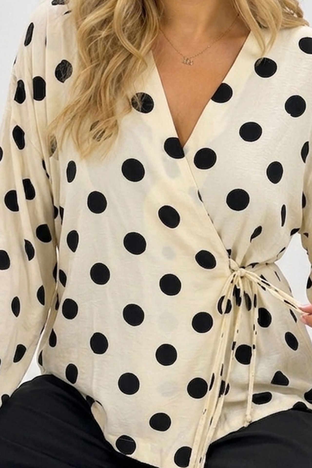 BDART Polka Dot Wrap Blouse With Tie Detail 3