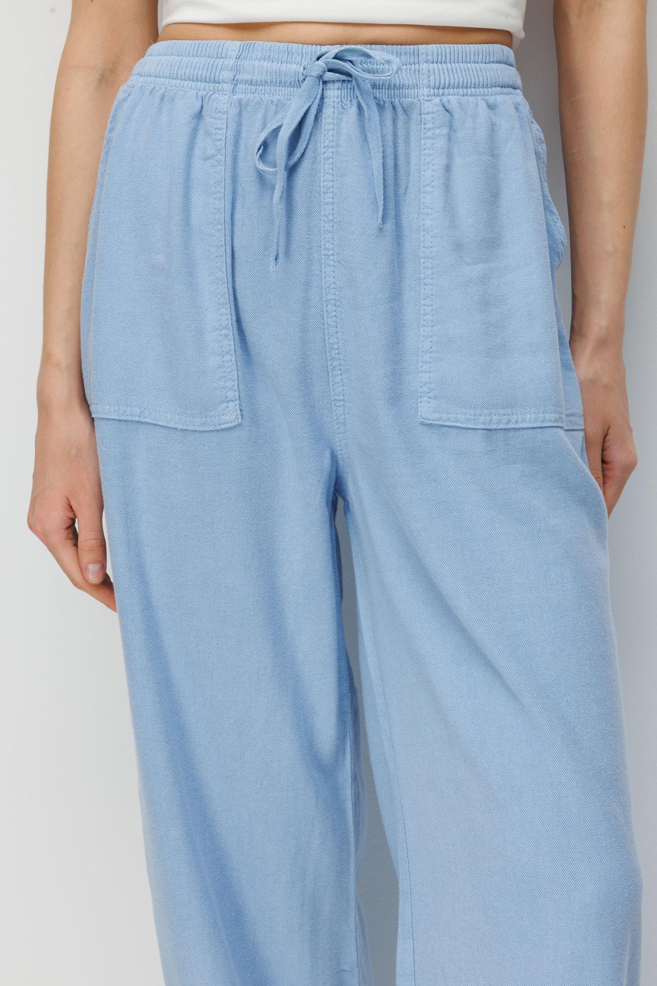 MIXRAY High Waist Wide Leg Palazzo Pants with Drawstring Waist 3