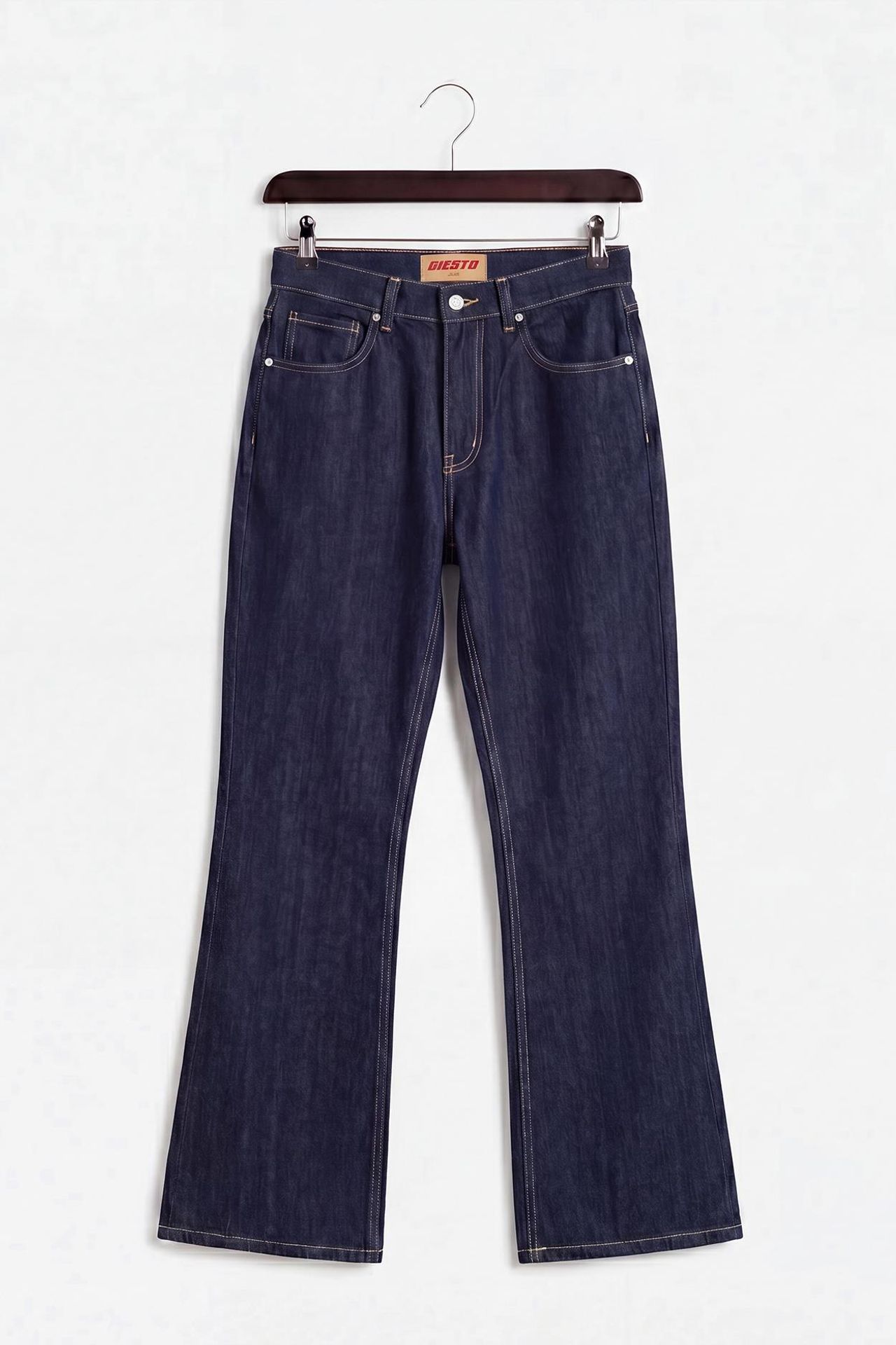 GIESTO Men's Mid-Waist Flare Leg Jeans 1