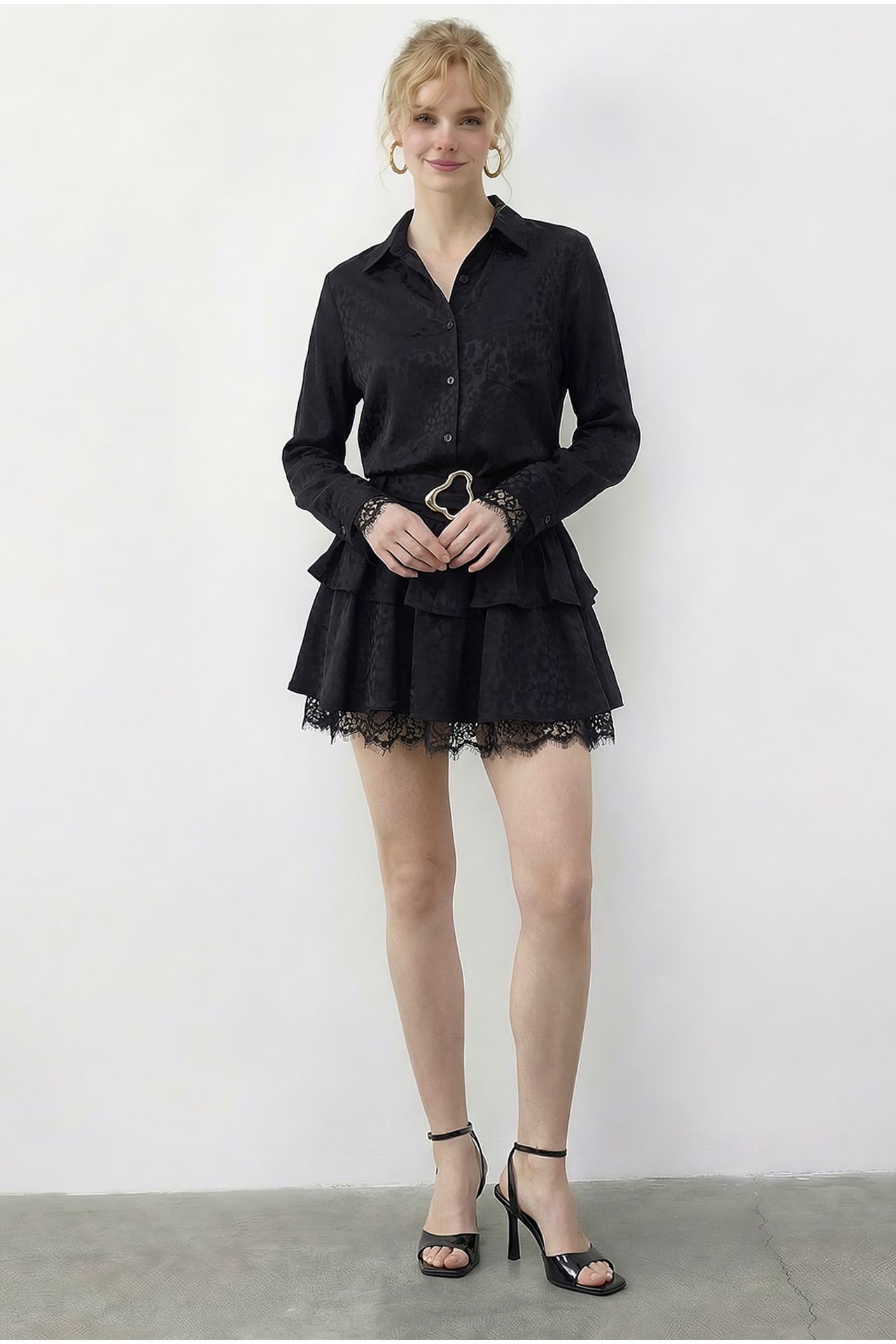 LUCCI Leopard Print Shirt Dress with Belt 3