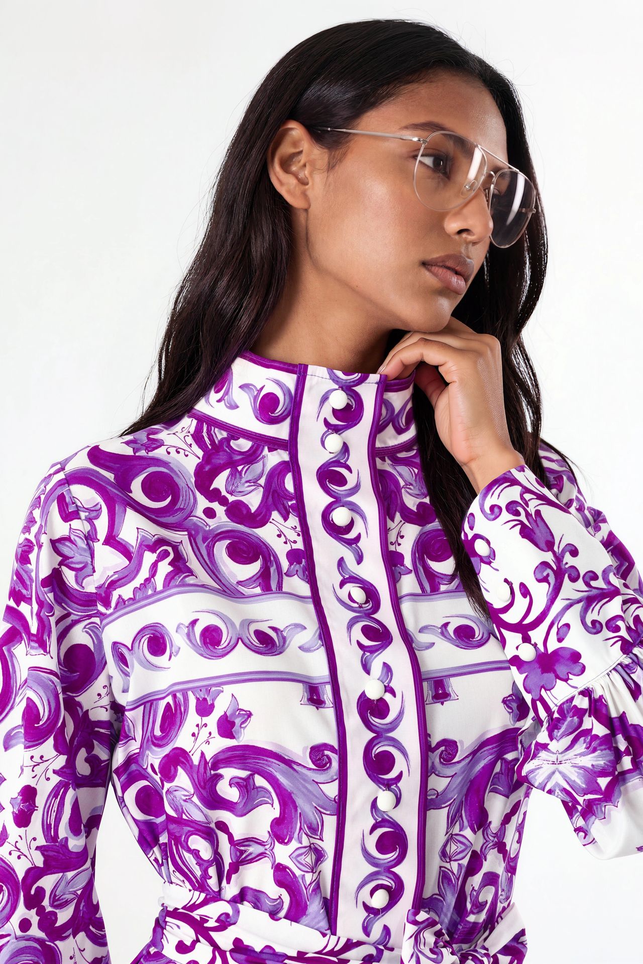 MSN Paisley Shirt Collar Maxi Dress 3