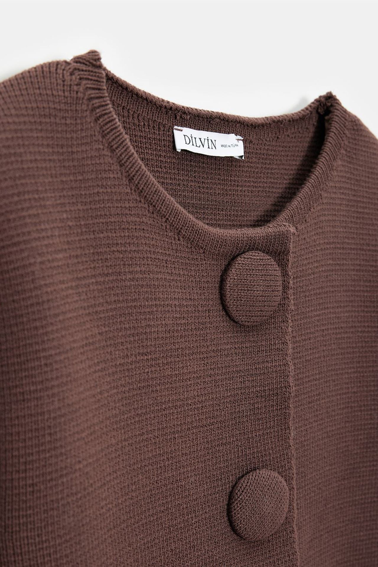 DILVIN Crop Jacquard Button Cardigan 8