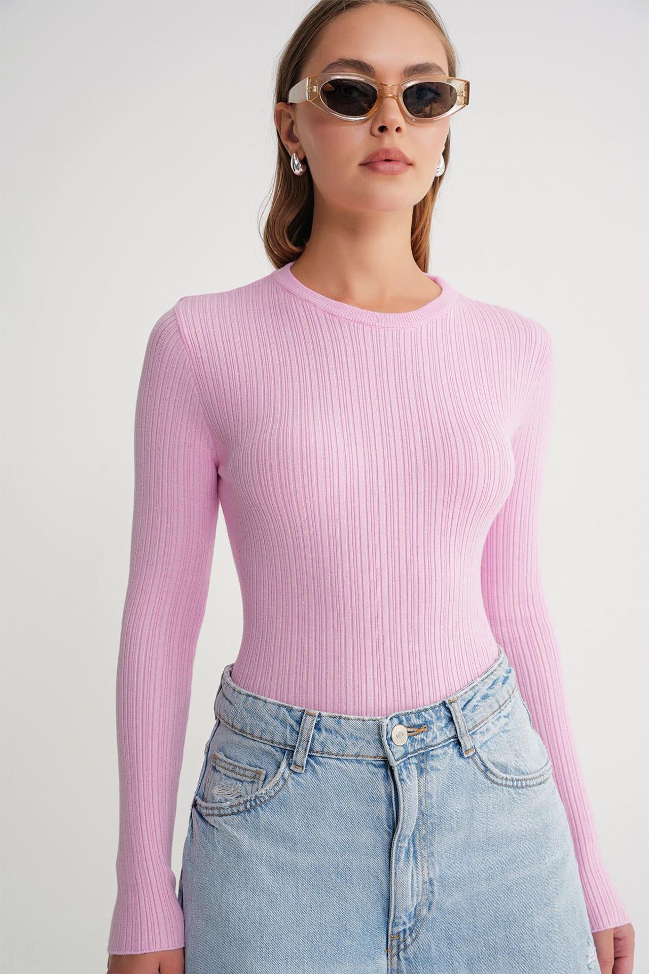 Mixray Soft Textured Ribbed Fitted Top 3