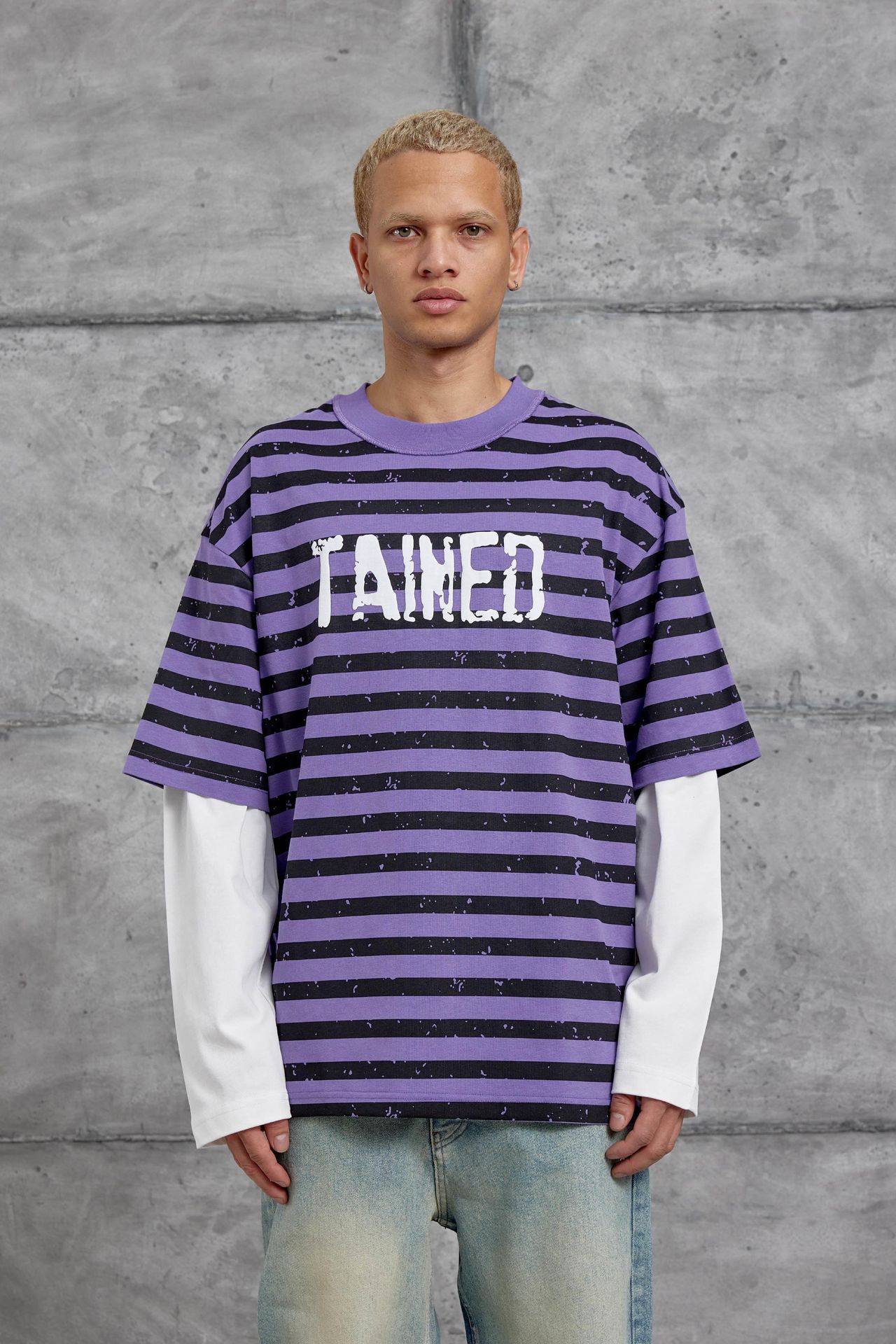 NOMARC Bol Çizgili Bisiklet Yaka Sweatshirt 1