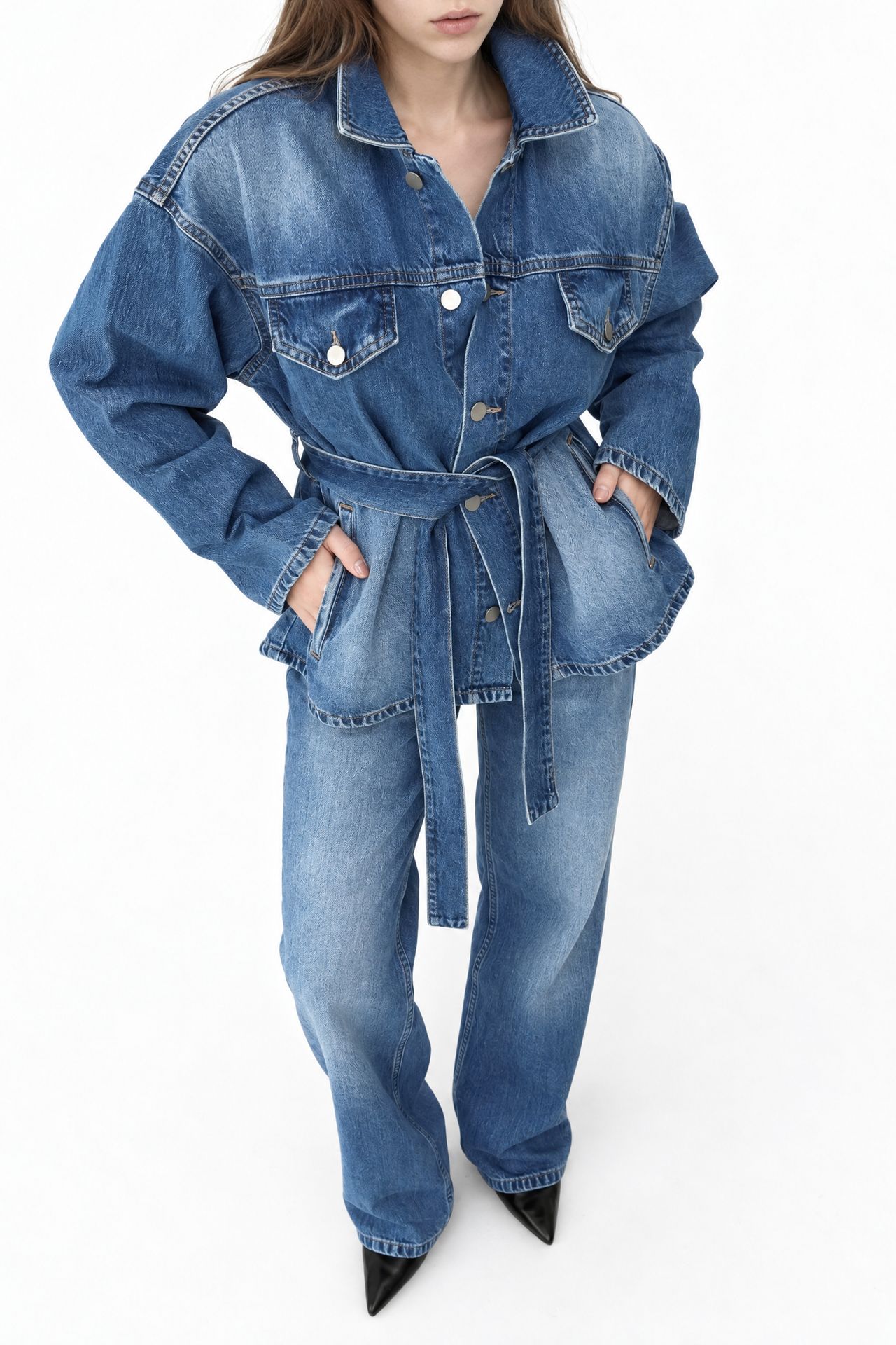 SQUALO 2-Piece Belted Wide Leg Jacket Set 4