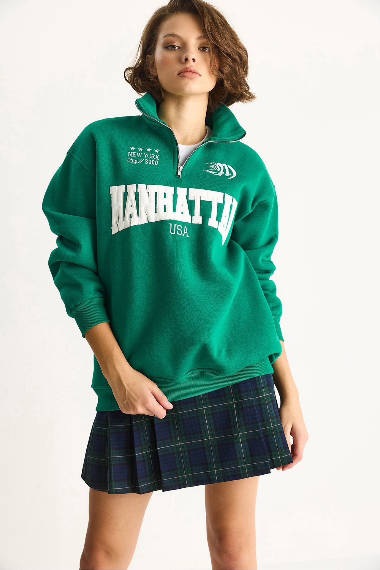 LUCCI Back Printed Long Sleeve Zipper Collar Sweatshirt 5