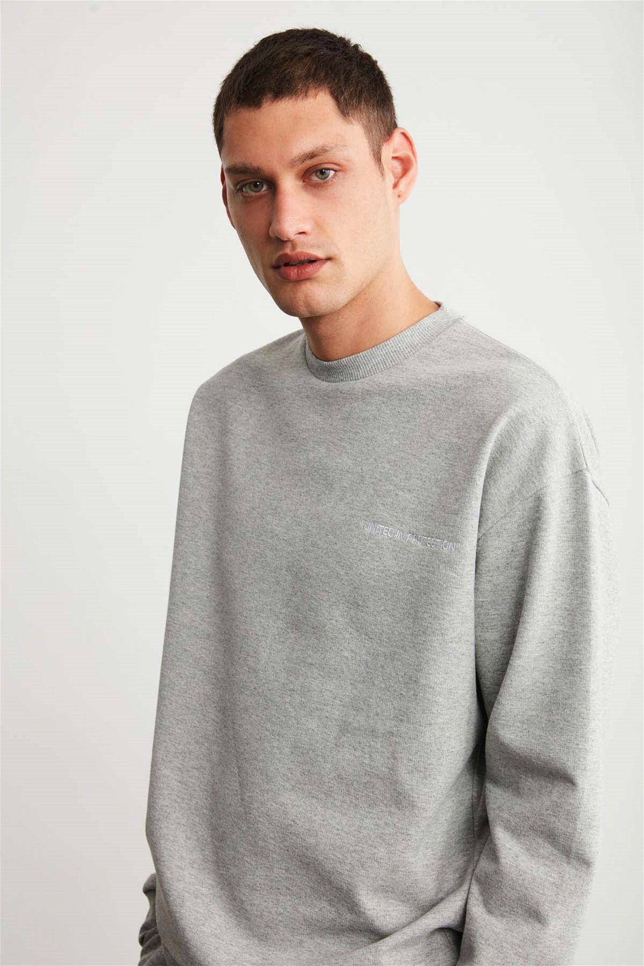 GRIMELANGE Bol Kesim Bisiklet Yaka Sweatshirt 1