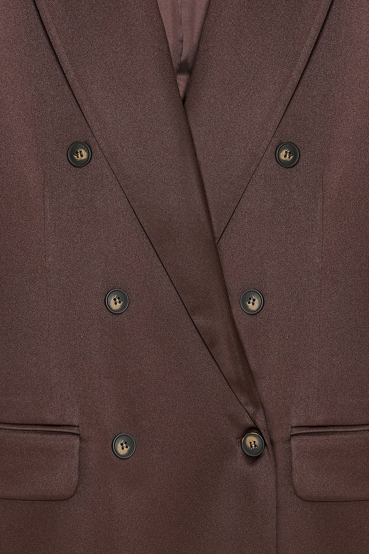 DILVIN Long Satin Shawl-Collar Blazer 7