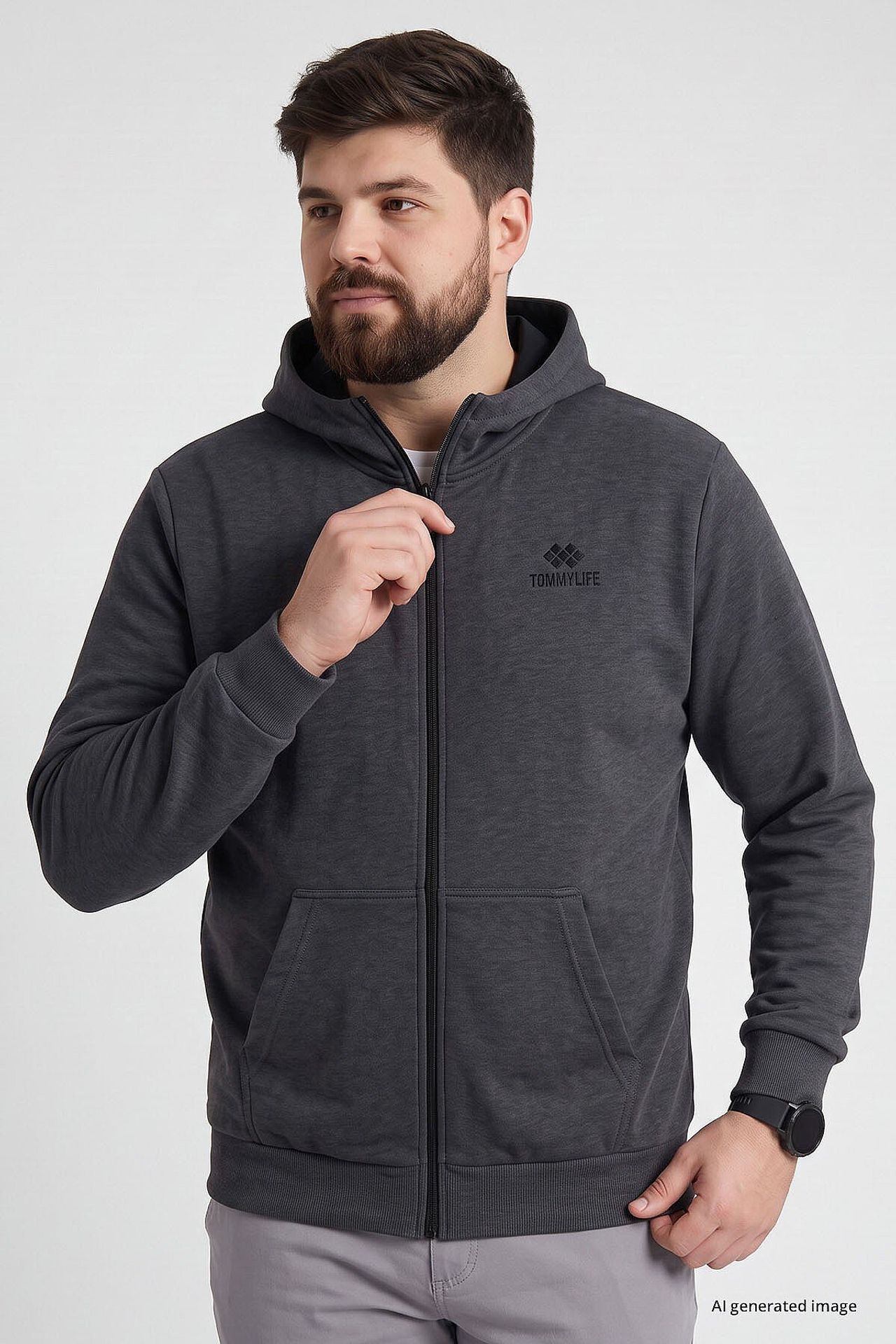 TOMMY Plus Size Hooded Zip Sweatshirt 2