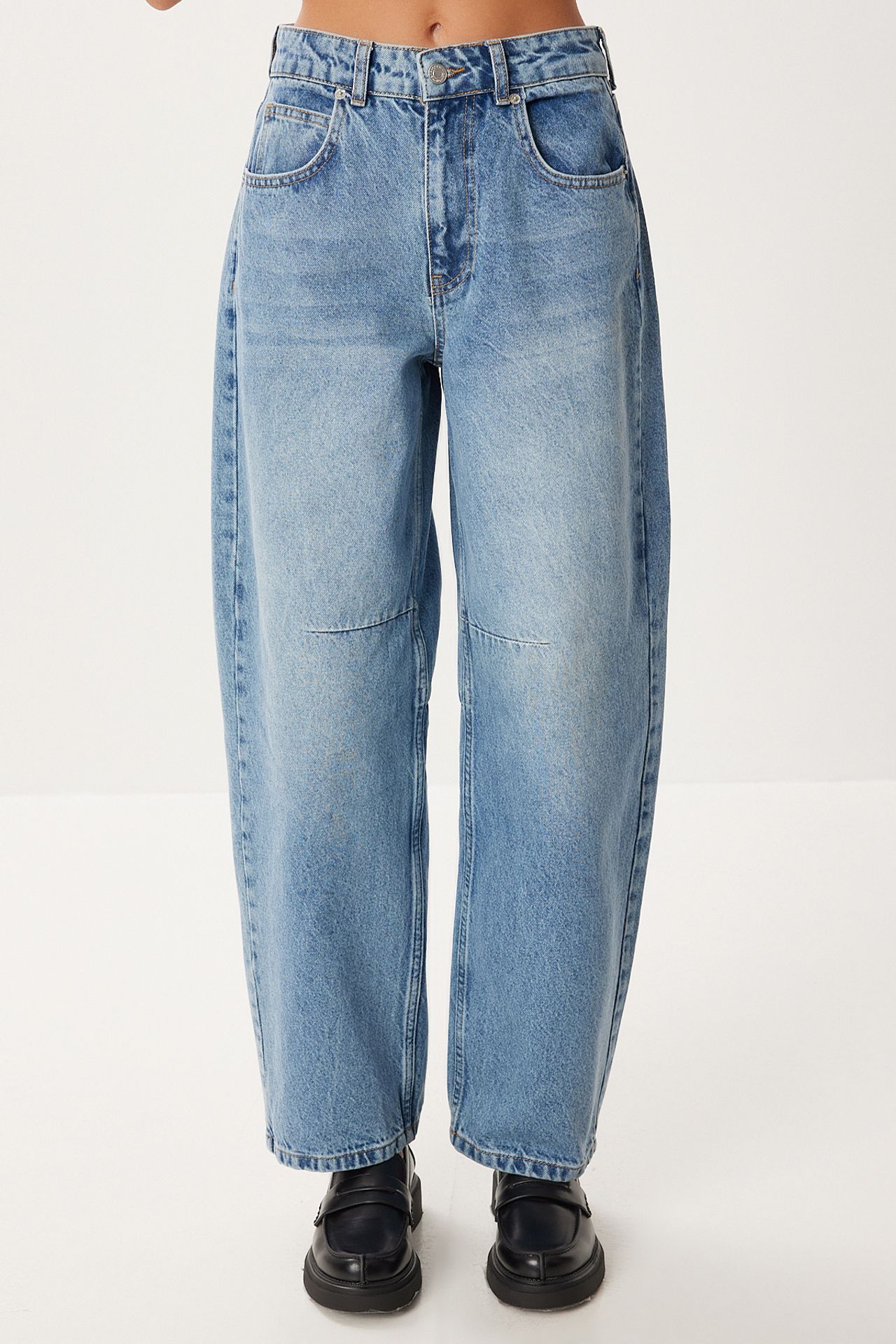 ISTANBUL High Waist Balloon Fit Jeans with Boot Cuff 3