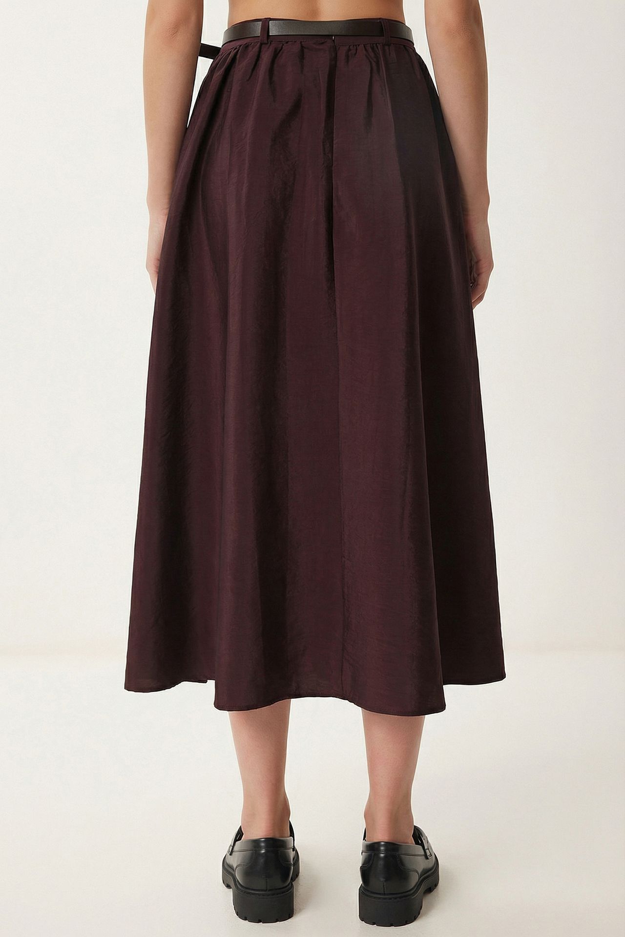ISTANBUL High-Waist Belted Midi A-Line Skirt 4