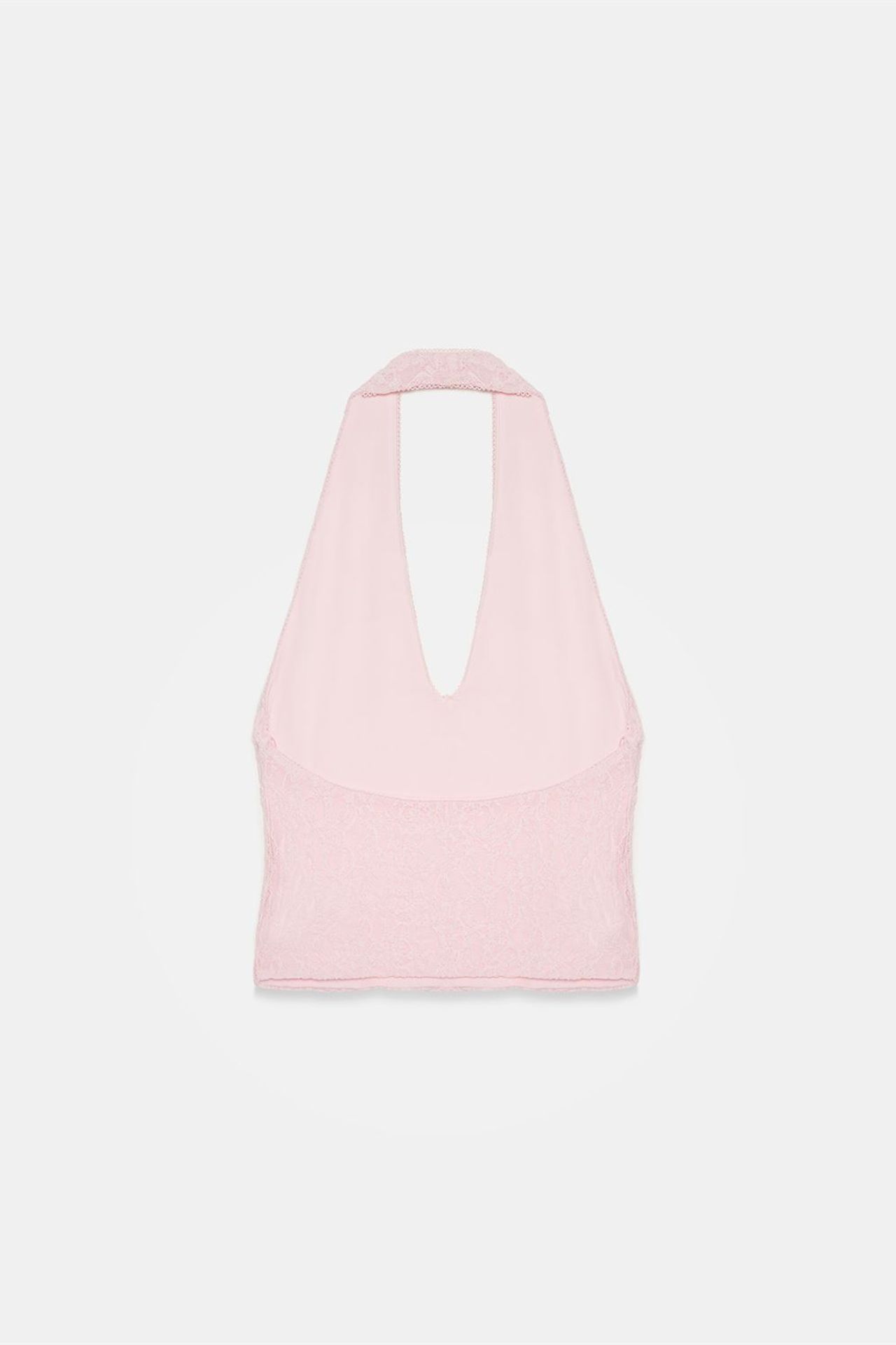 DILVIN Dantel Halter Yaka Kısa Bluz 6