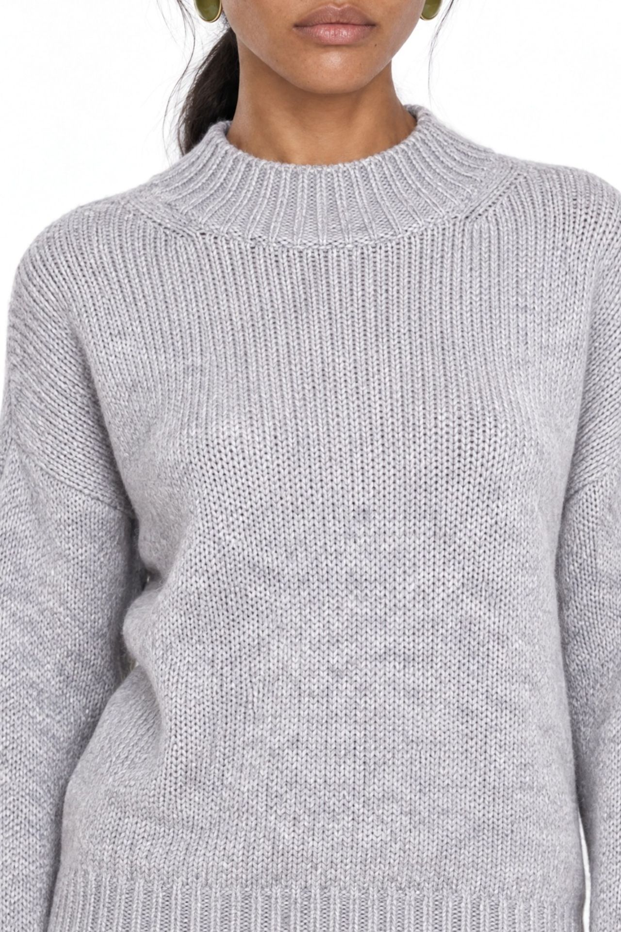 Mixray Relaxed Fit Crew Neck Thick Knit Sweater 4