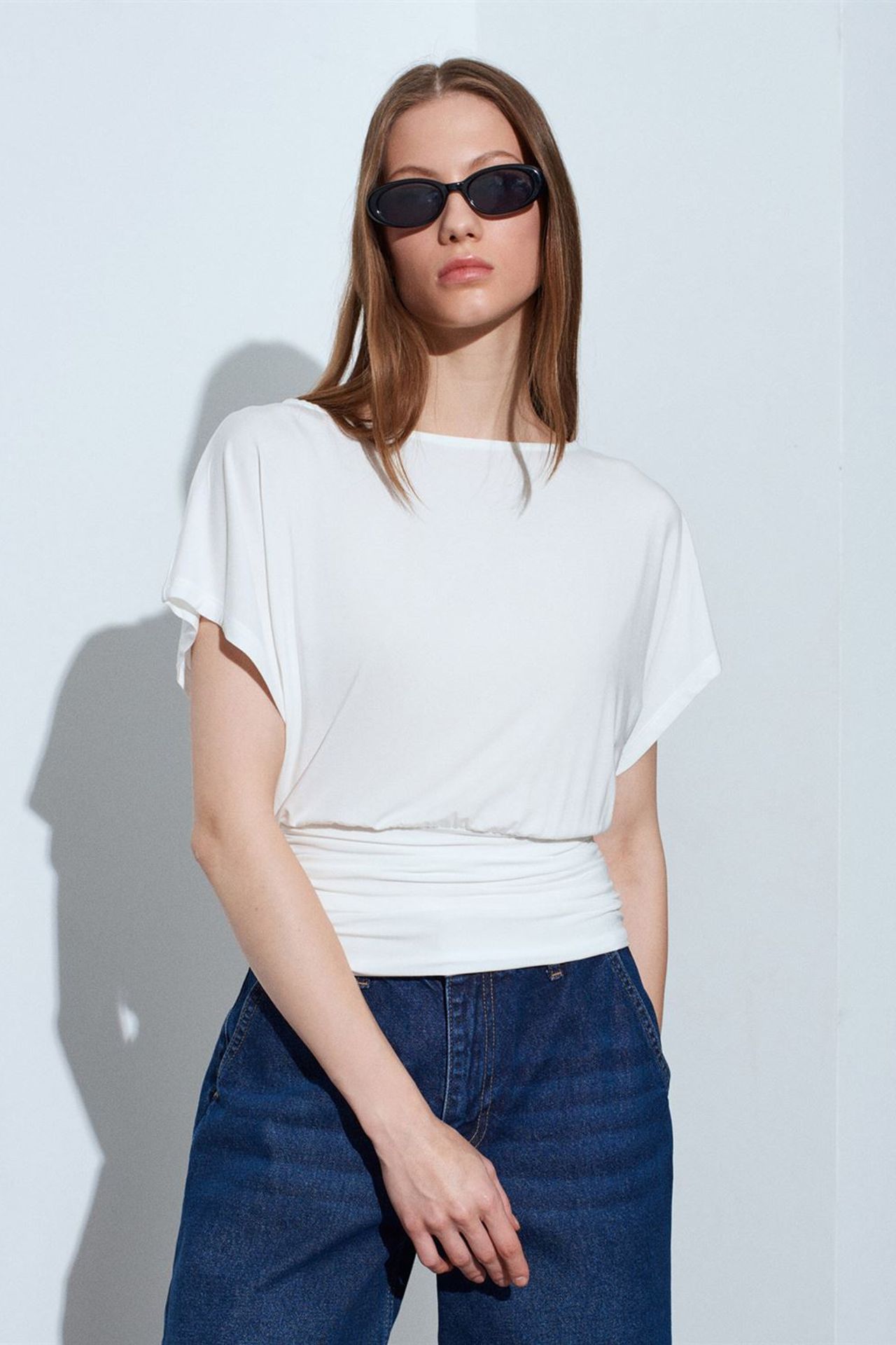 DILVIN Women's Modal Blend Cut-out Crew Neck Blouse 3