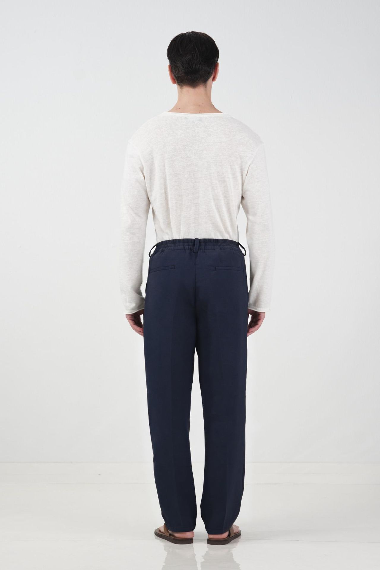 GIESTO Textured Pleated Tailored Trousers 3