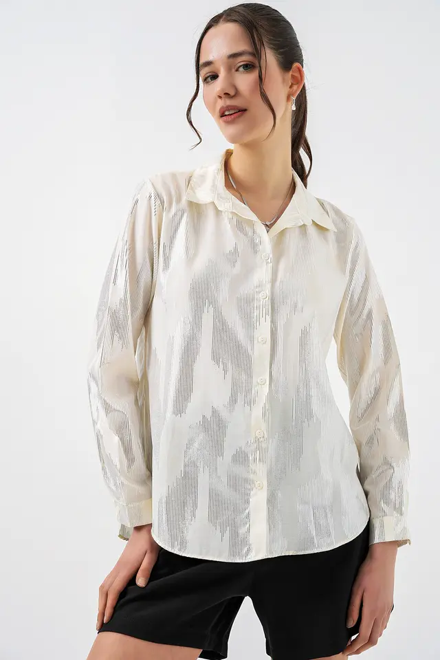 BDART Oversized Abstract Print Button-Front Shirt
