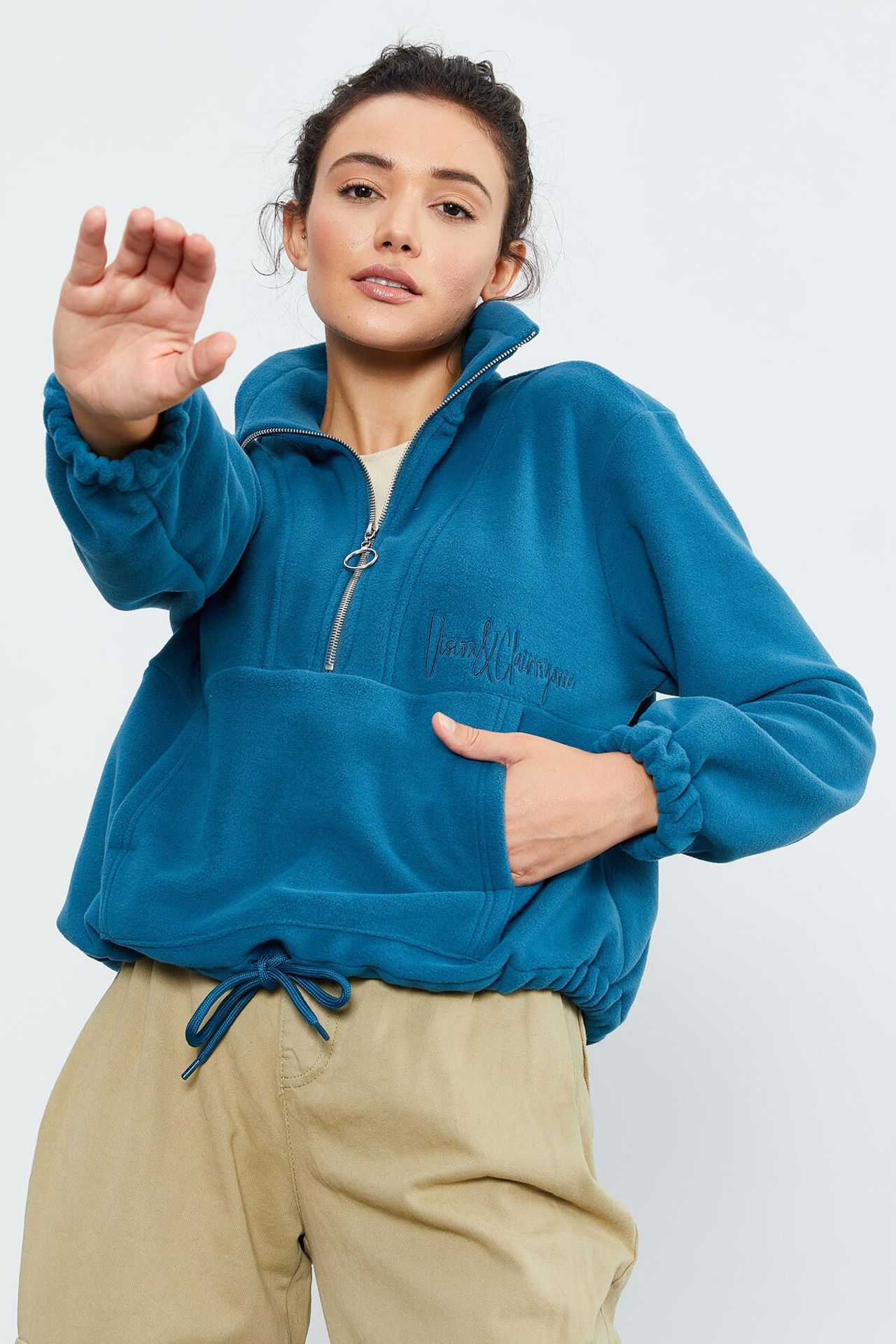TOMMY Oversized Half-zip Plush Sweatshirt 3