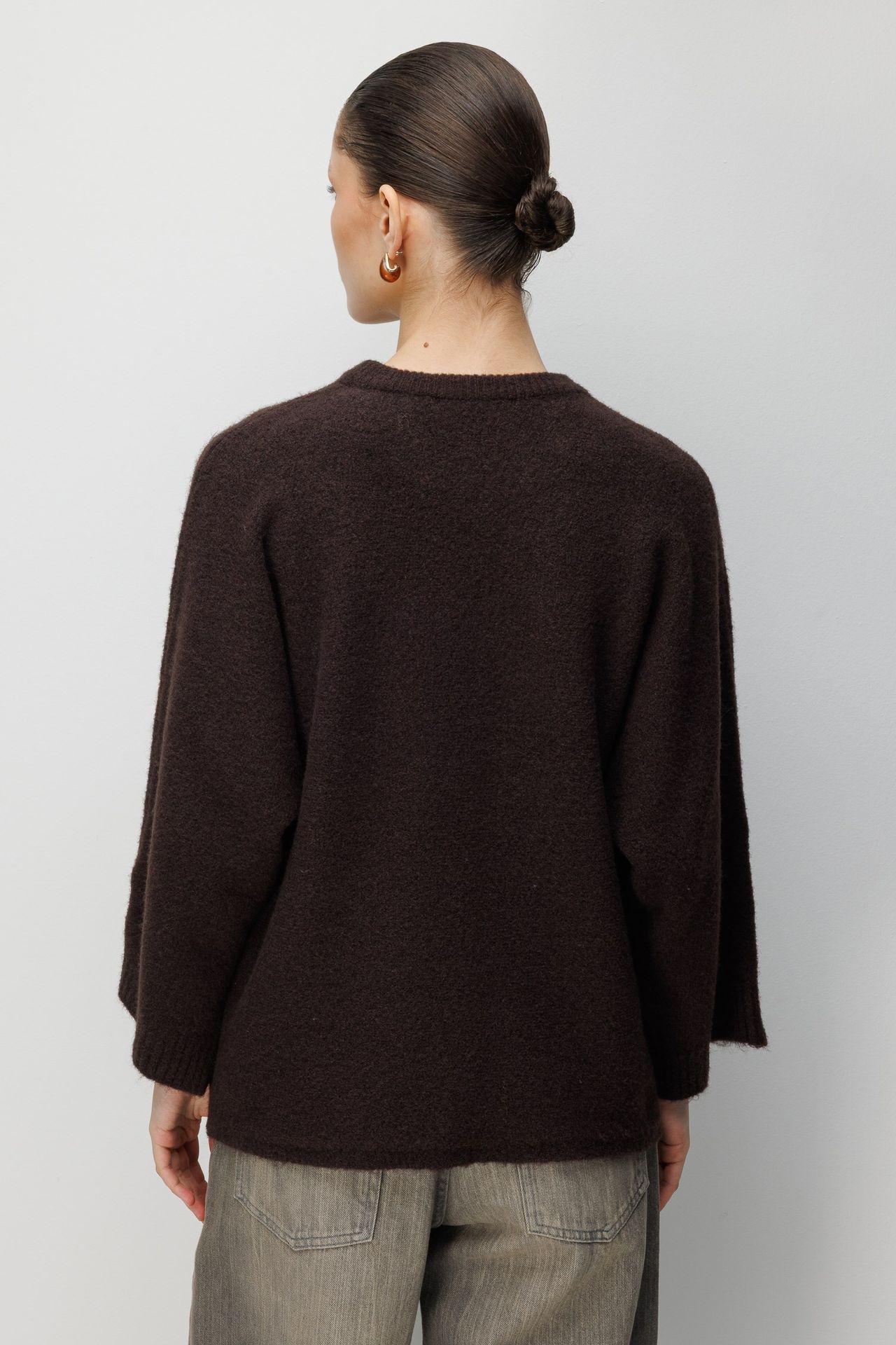 MIXRAY Women's Oversized Crew Neck Sweater 5