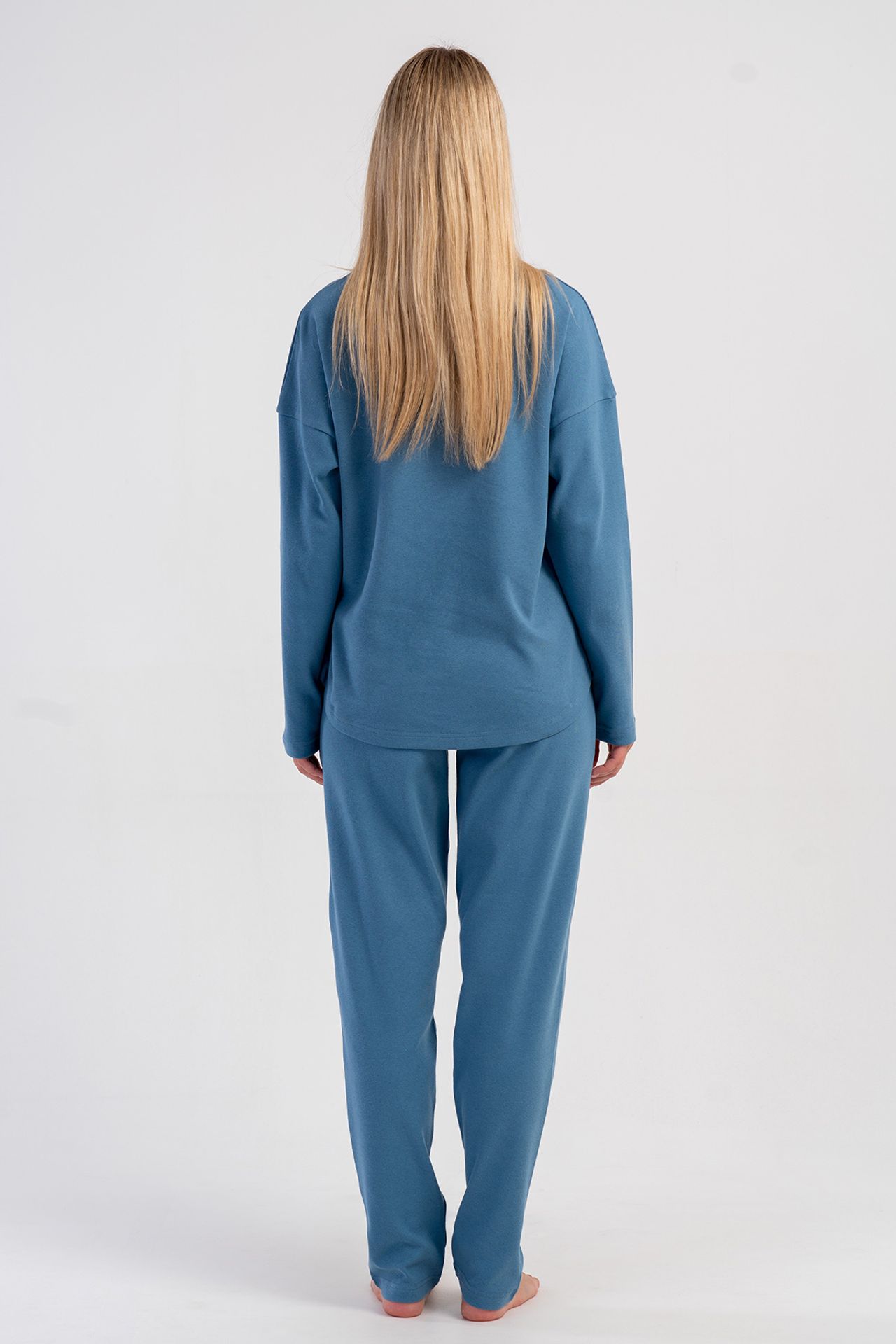 YAKE Rahat Desenli 2 Parçalı Pijama Takımı 5