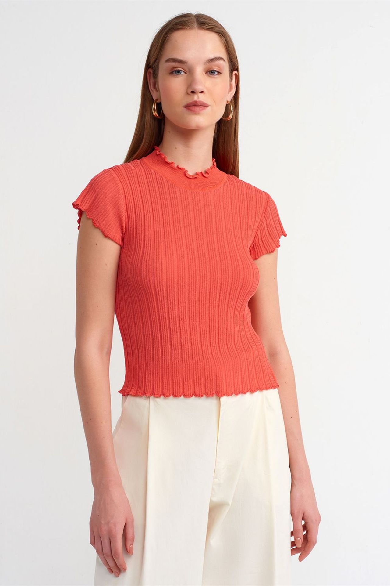 DILVIN Slim Fit Ribbed Half-Turtleneck Sweater 1