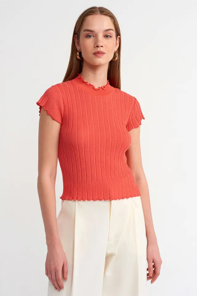 DILVIN Slim Fit Ribbed Half-Turtleneck Sweater