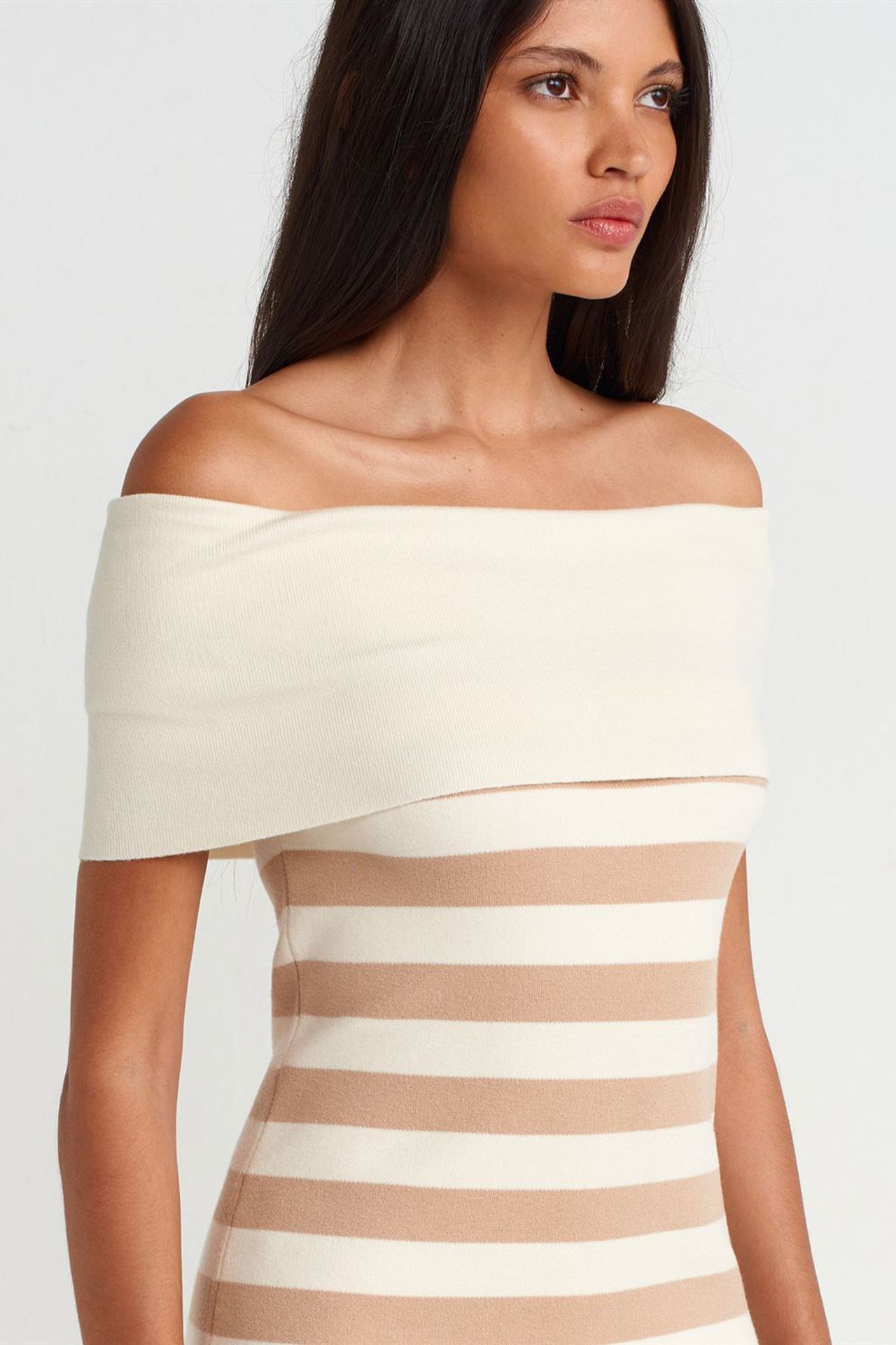 DILVIN Striped Ribbed Bodycon Mini Dress 3