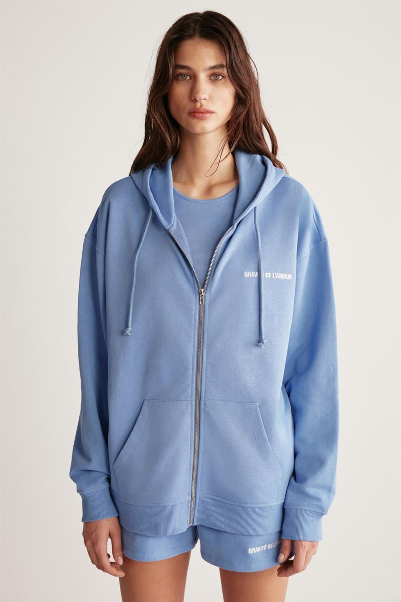 GRIMELANGE Kapüşonlu Fermuarlı Oversize Sweatshirt 1