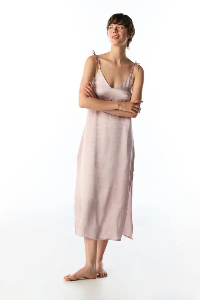 PENTI Pastel Dreamy Satin Slogan Print Nightgown