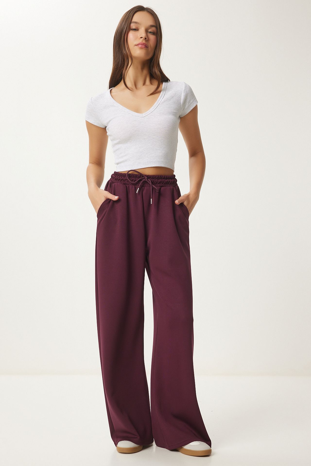 ISTANBUL Wide Leg Drawstring Waist Sweatpants 2