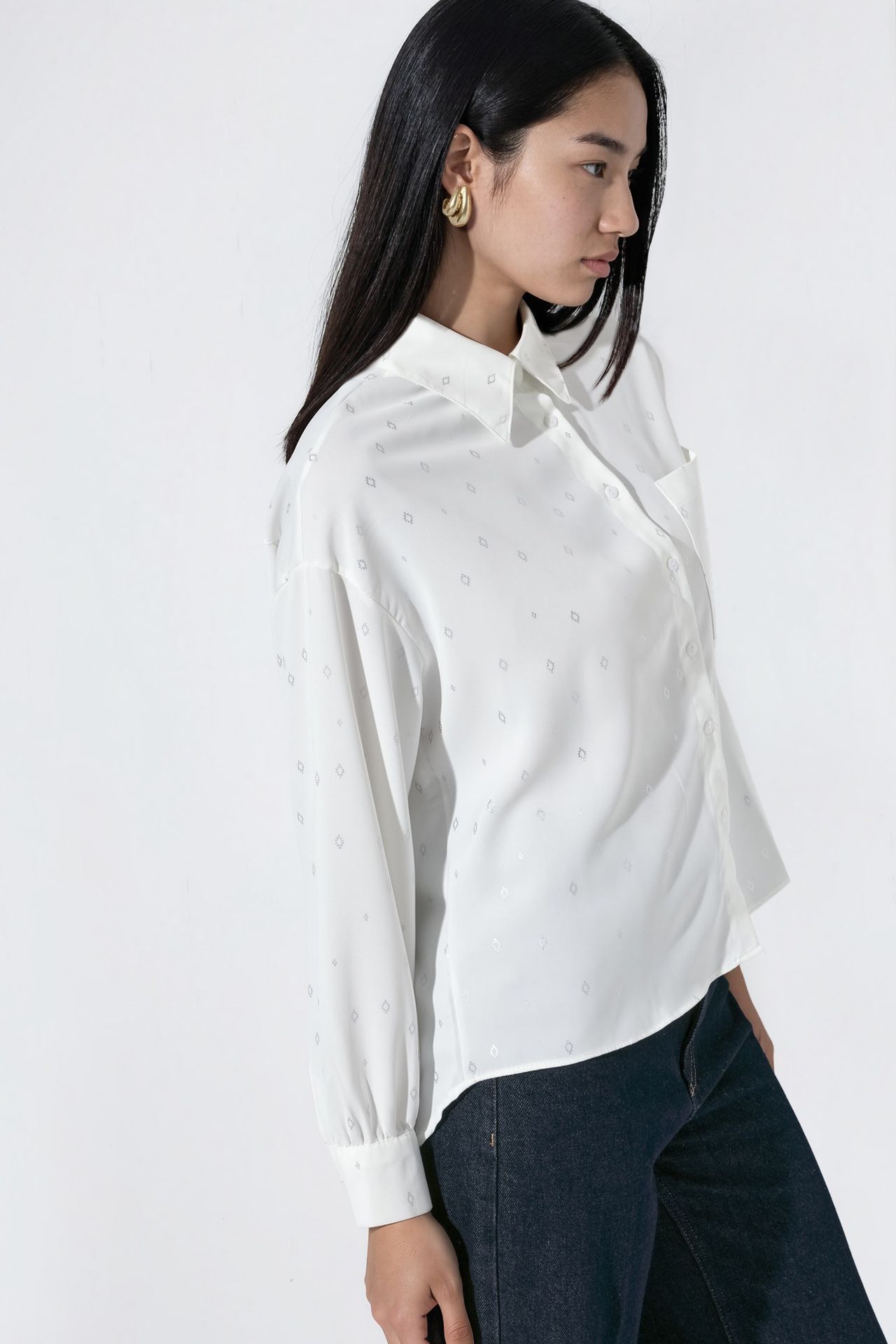 BDART Oversized Long Sleeve Printed Shirt with Pocket 2