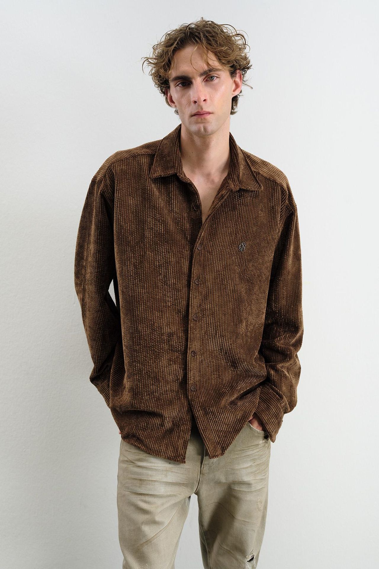 GIESTO Oversized Velvet Shirt 4