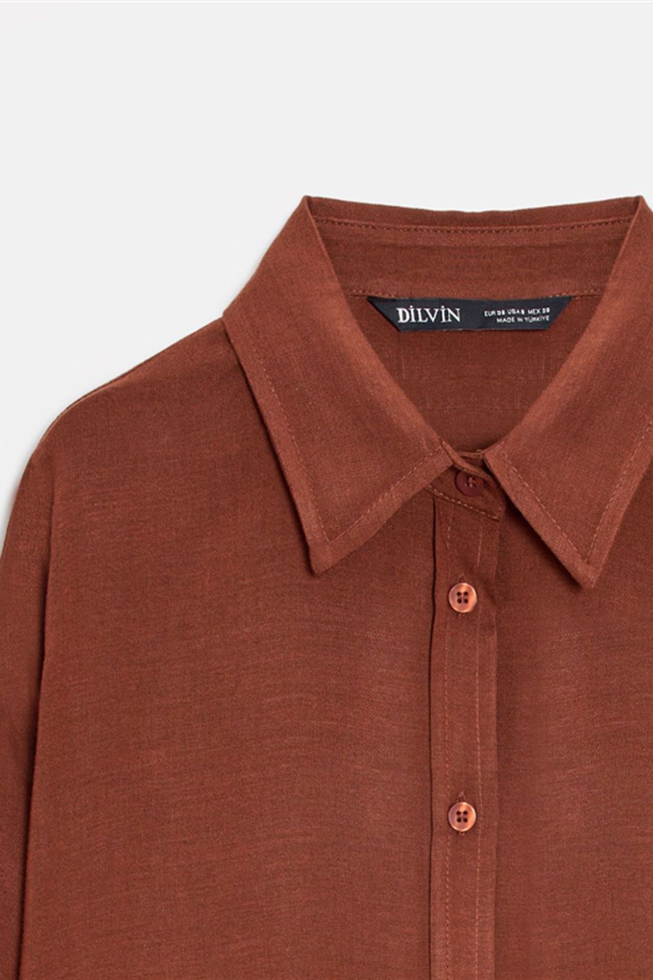 DILVIN Oversize Krep Düğmeli Gömlek 3