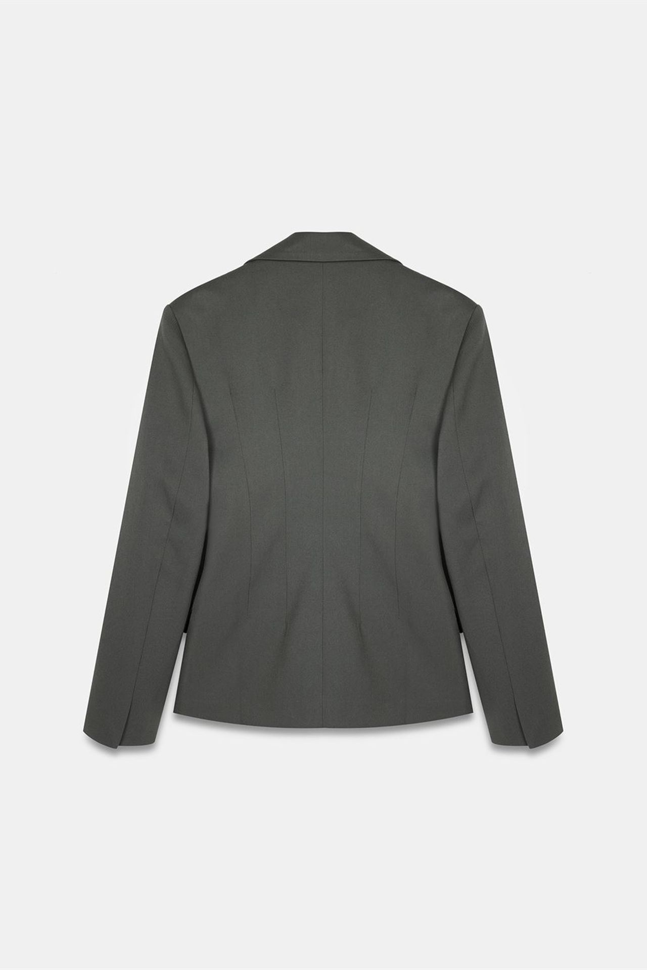 DILVIN Fitted Crepe Blazer With Shawl Collar 6