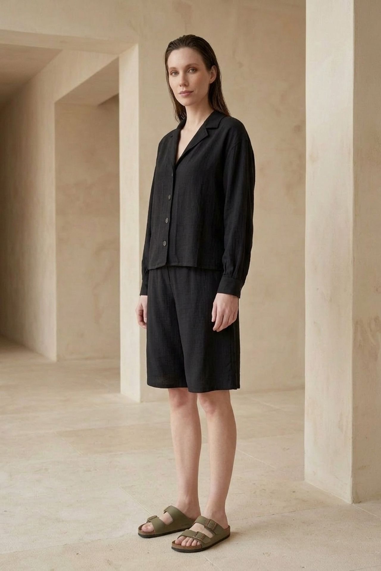 MY FASHION Cotton Poplin Shirt and Shorts Set 2