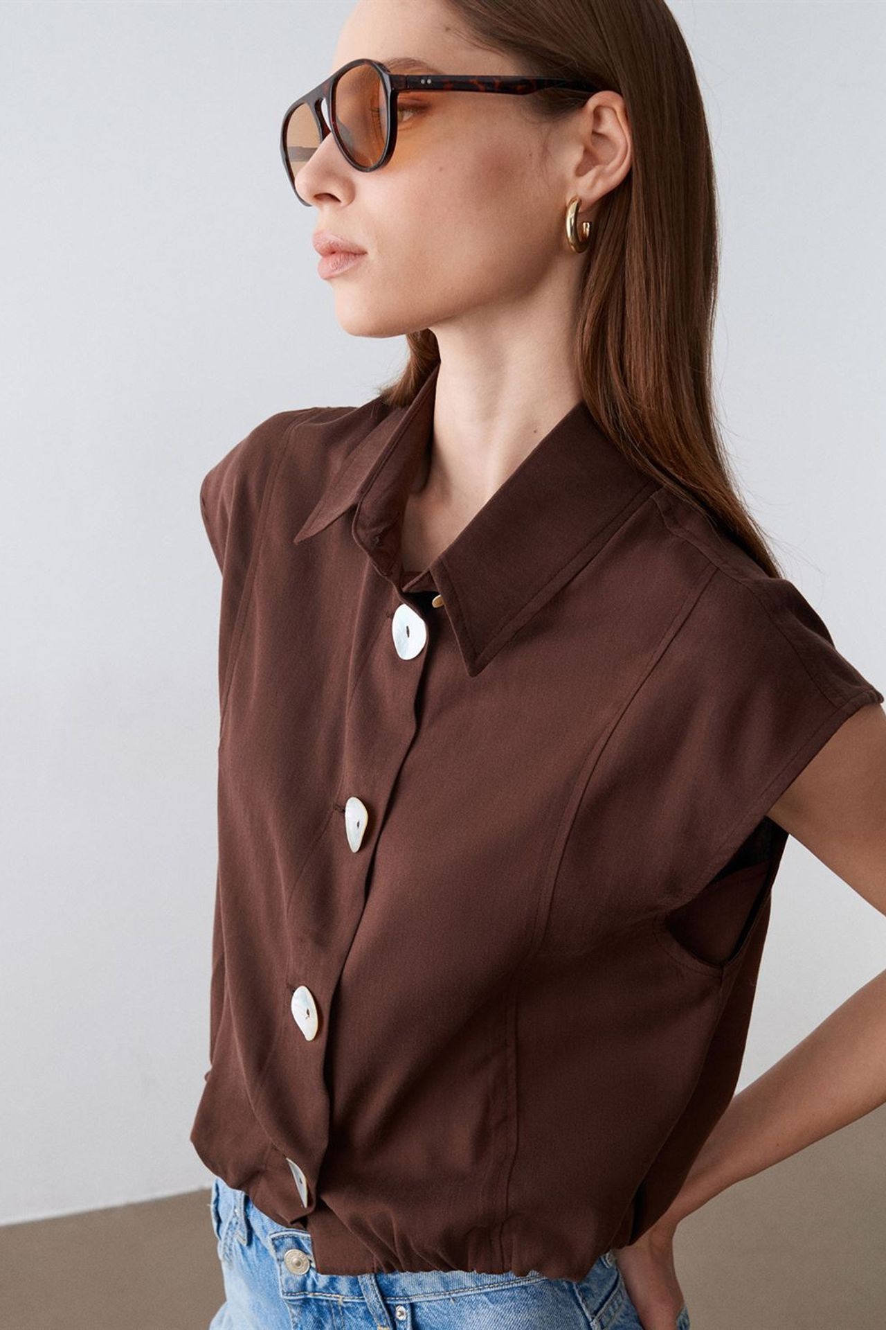 DILVIN Sleeveless Tencel Crepe Blouse 4