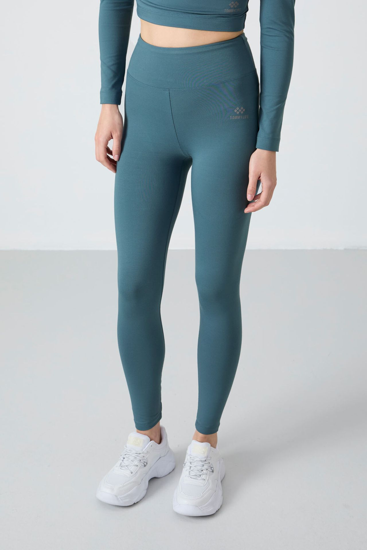 TOMMY Cotton Elastane Crop T-Shirt And Leggings Set 6