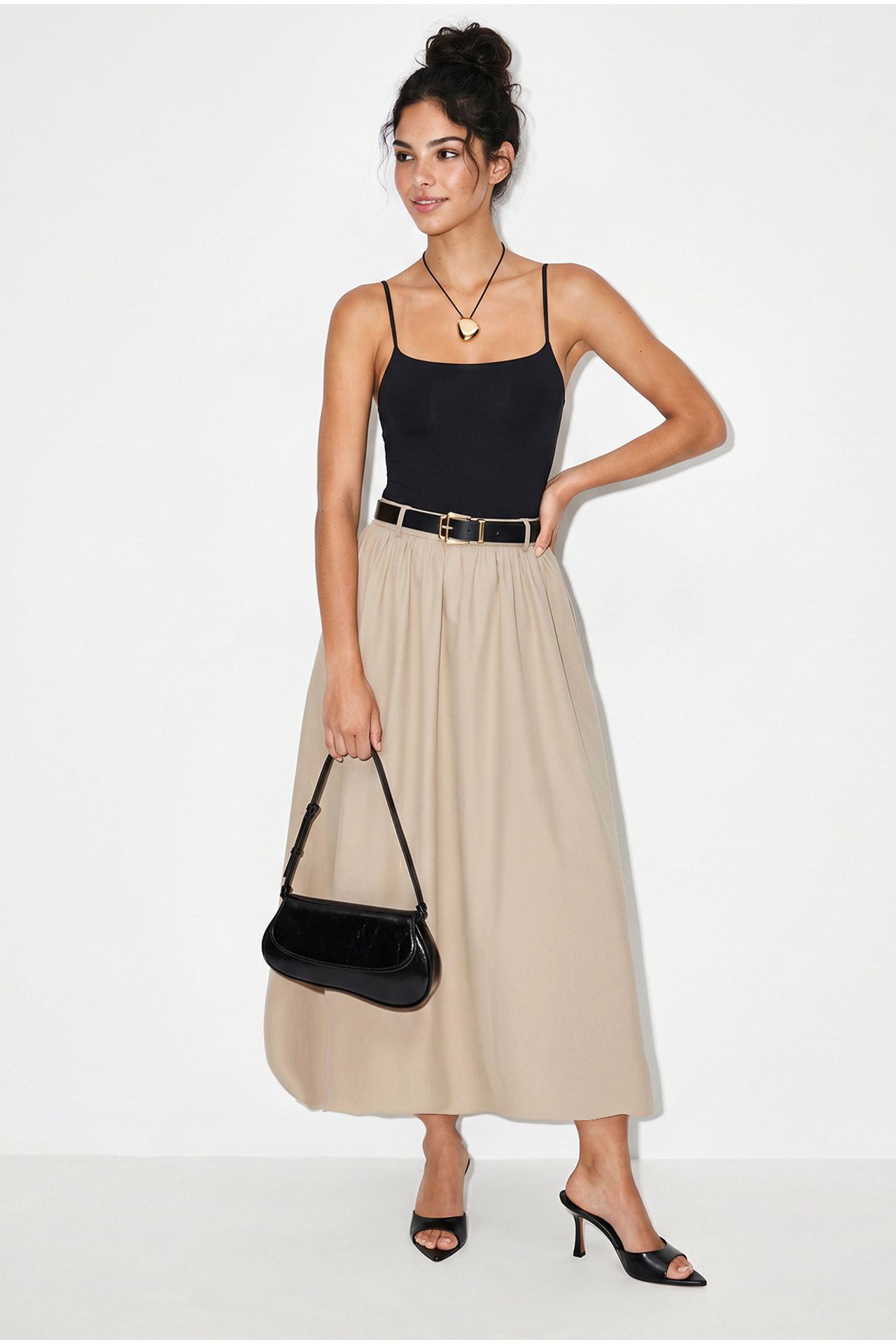 LUCCI High-Waist Belted Maxi Skirt 3