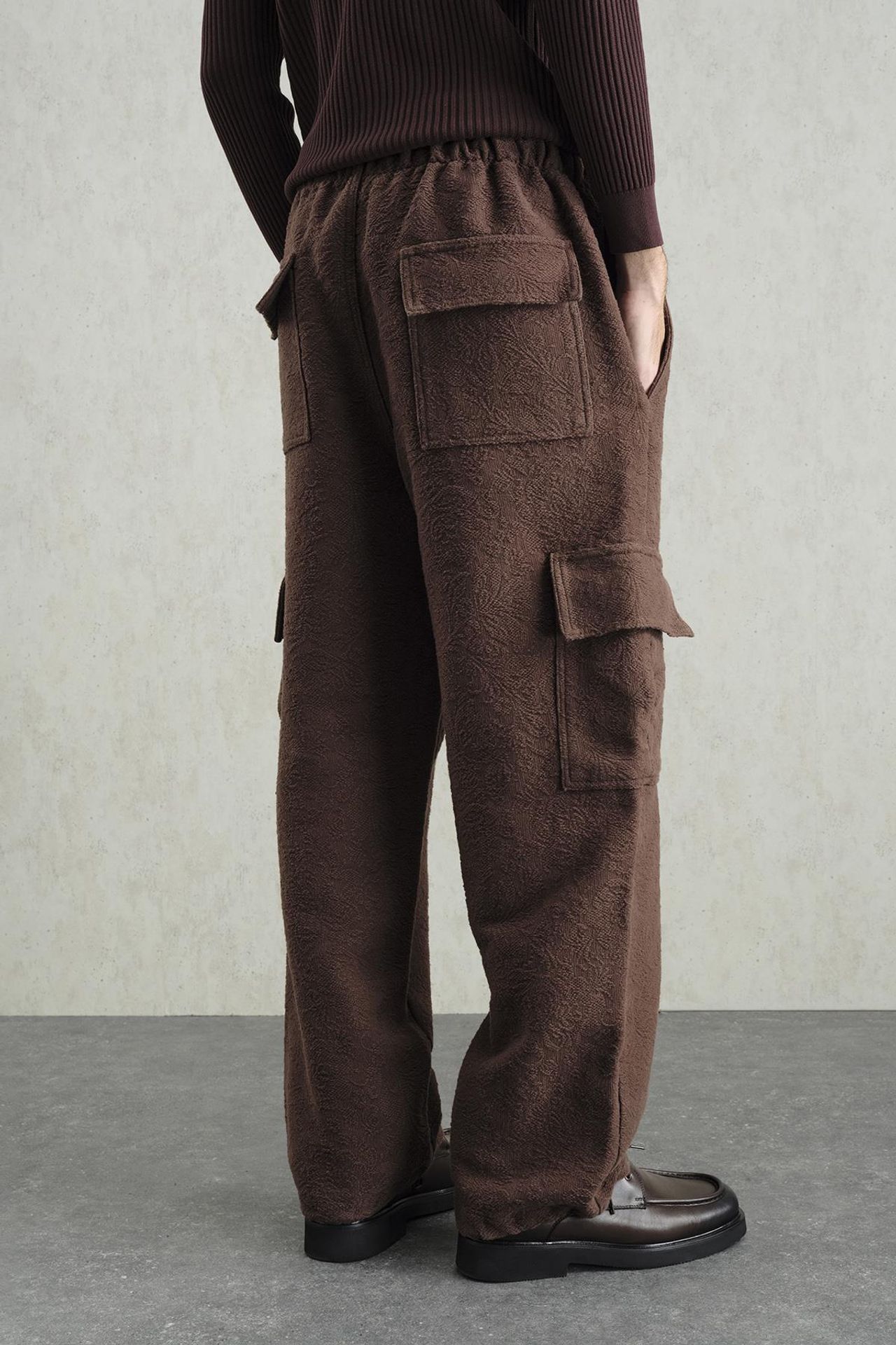 GIESTO Relaxed Fit Textured Drawstring Waist Pants 4