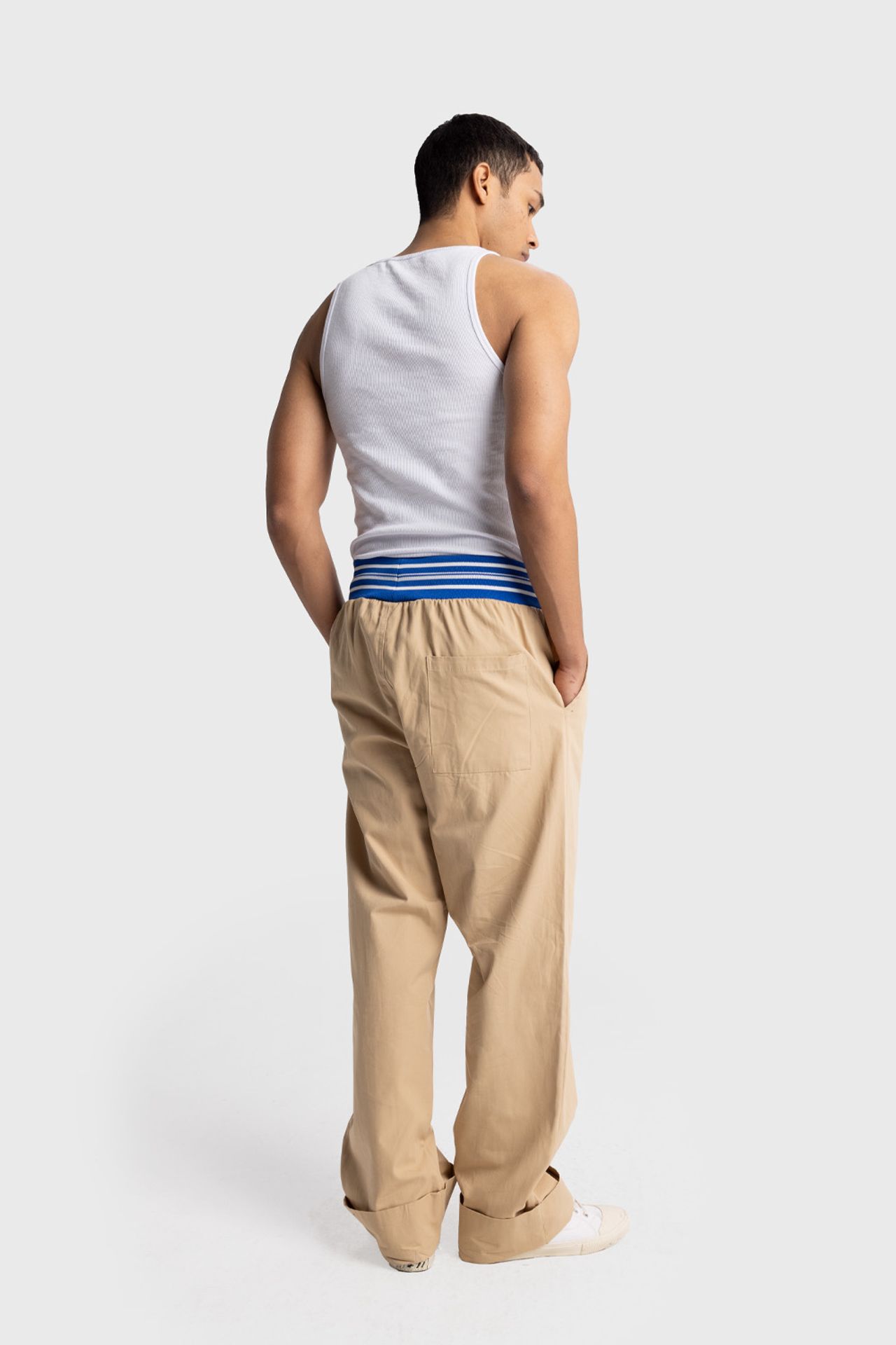 GIESTO Men's Cotton Poplin Wide-Leg Knit Pants 3
