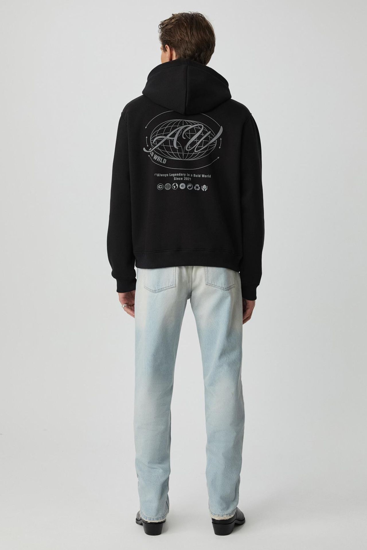 GRIMELANGE Baskılı Kapüşonlu Cepli Sweatshirt 6