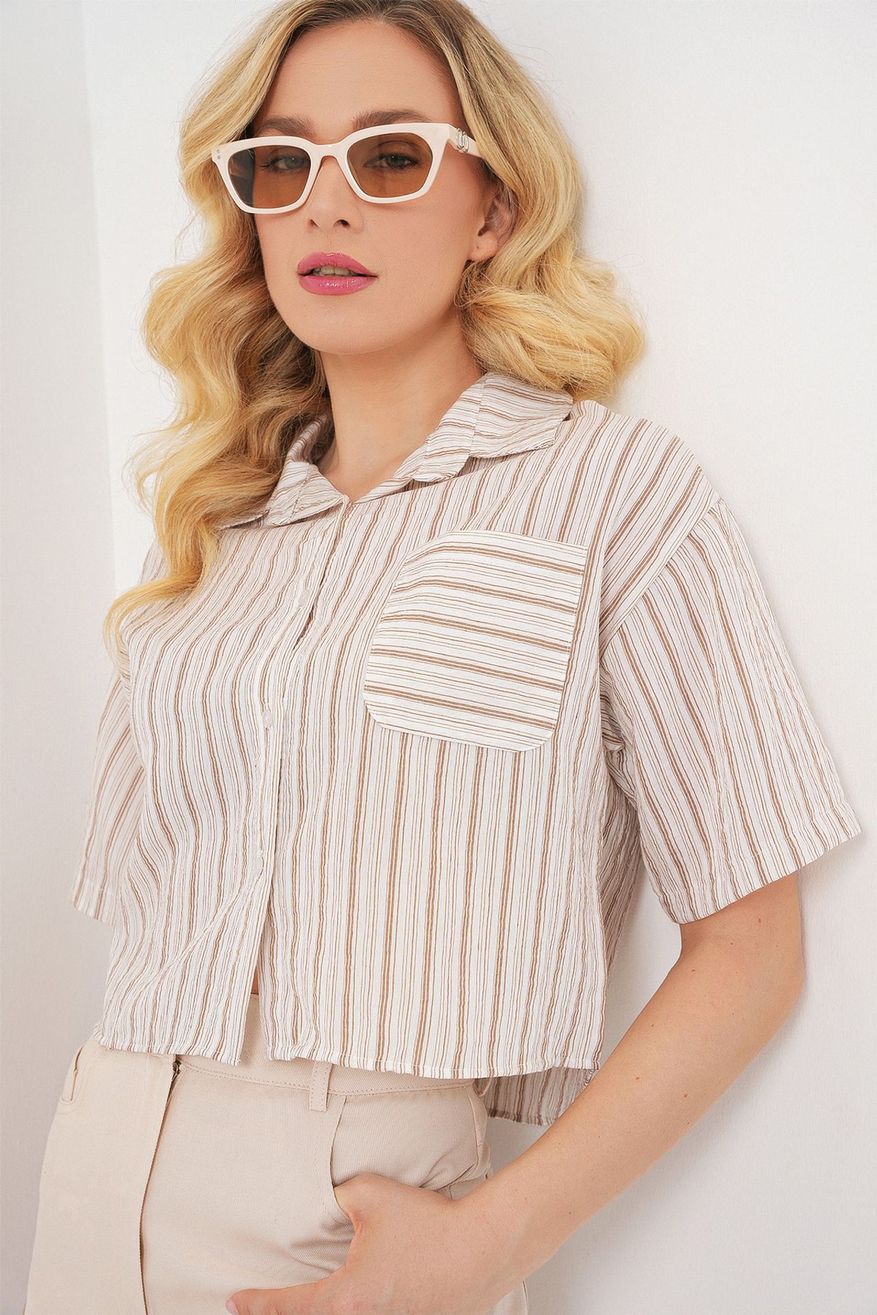 BDART Striped Crop Shirt with Pocket 4
