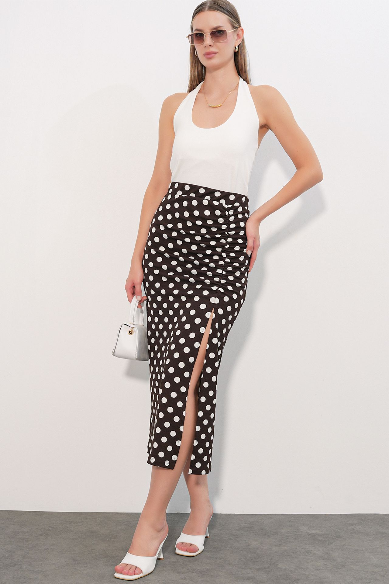 BDART High Waist Polka Dot Midi Skirt 1