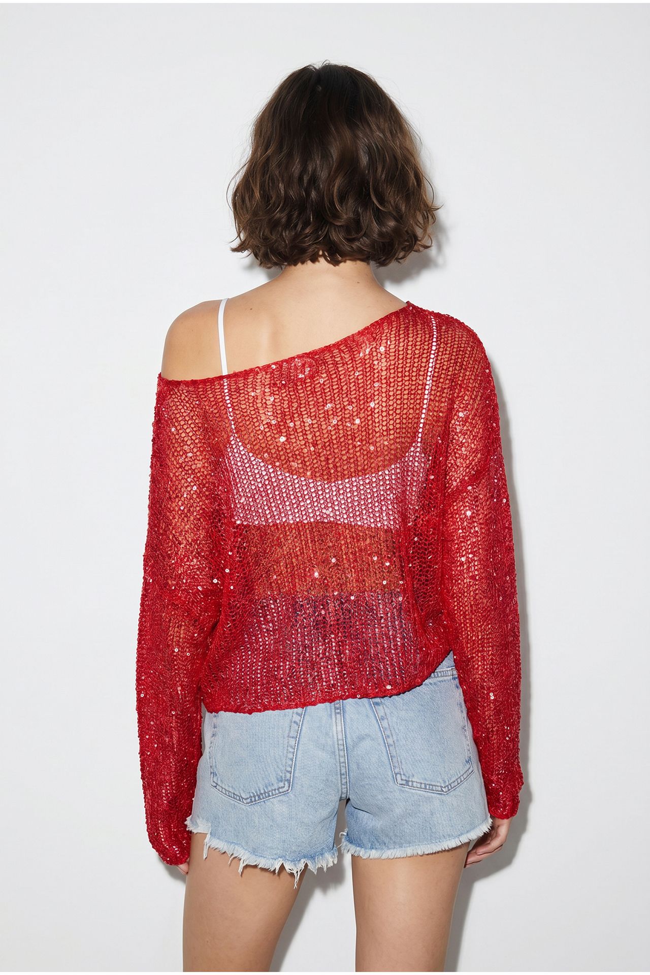 LUCCI Loose Sequin Knit Crop Top 5