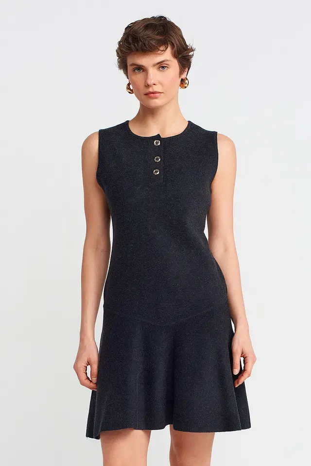DILVIN Sleeveless Seamless Knit Skater Mini Dress