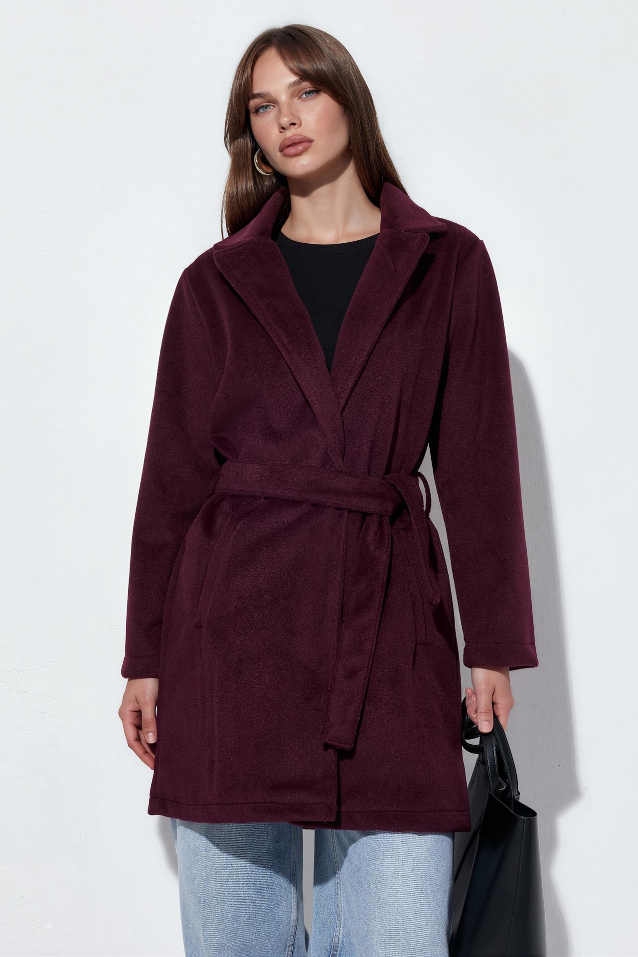 BDART Belted Midi Coat with Jacket Collar