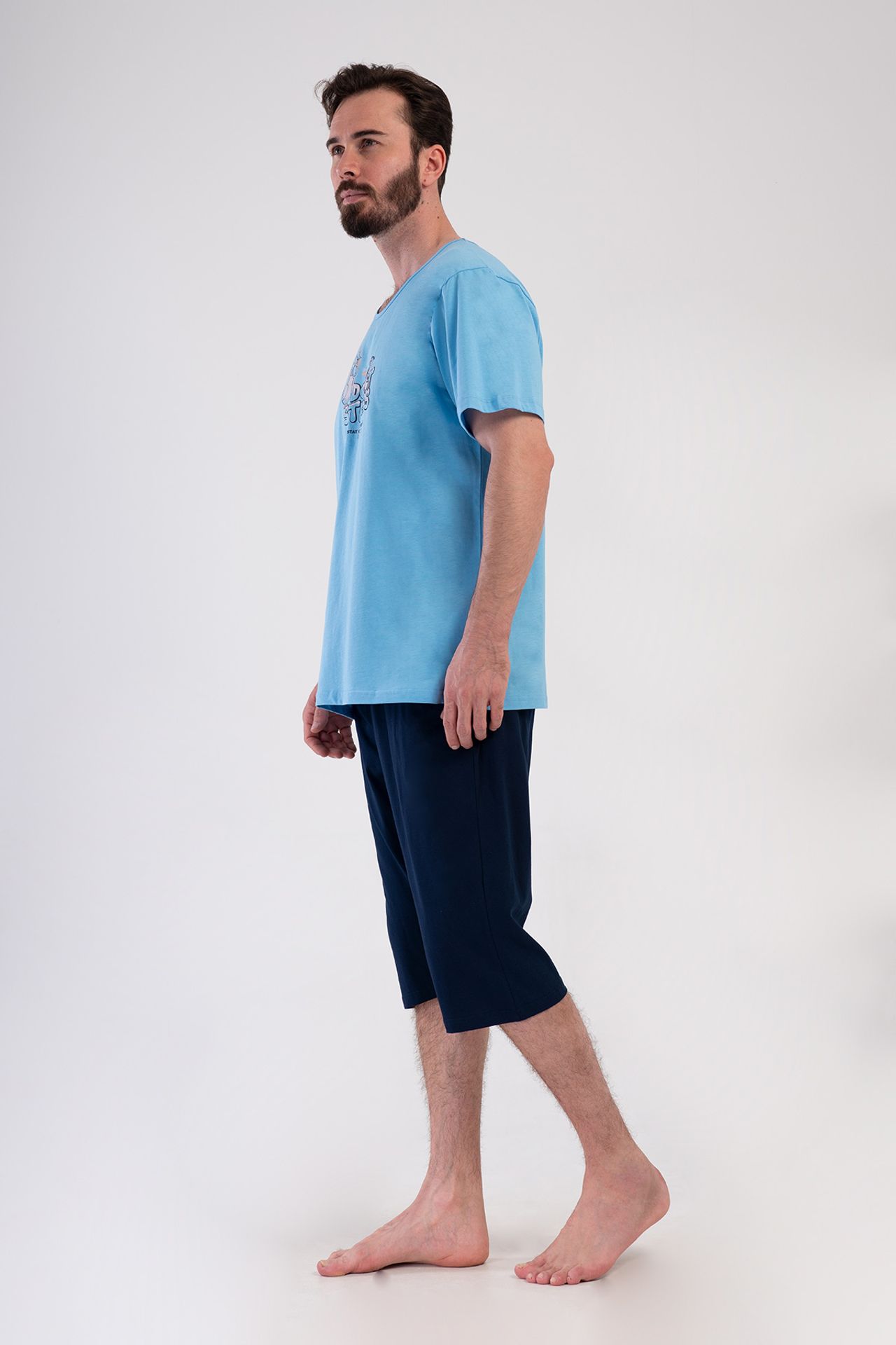 YAKE Regular Capri Pijama Alt Üst Takım 3