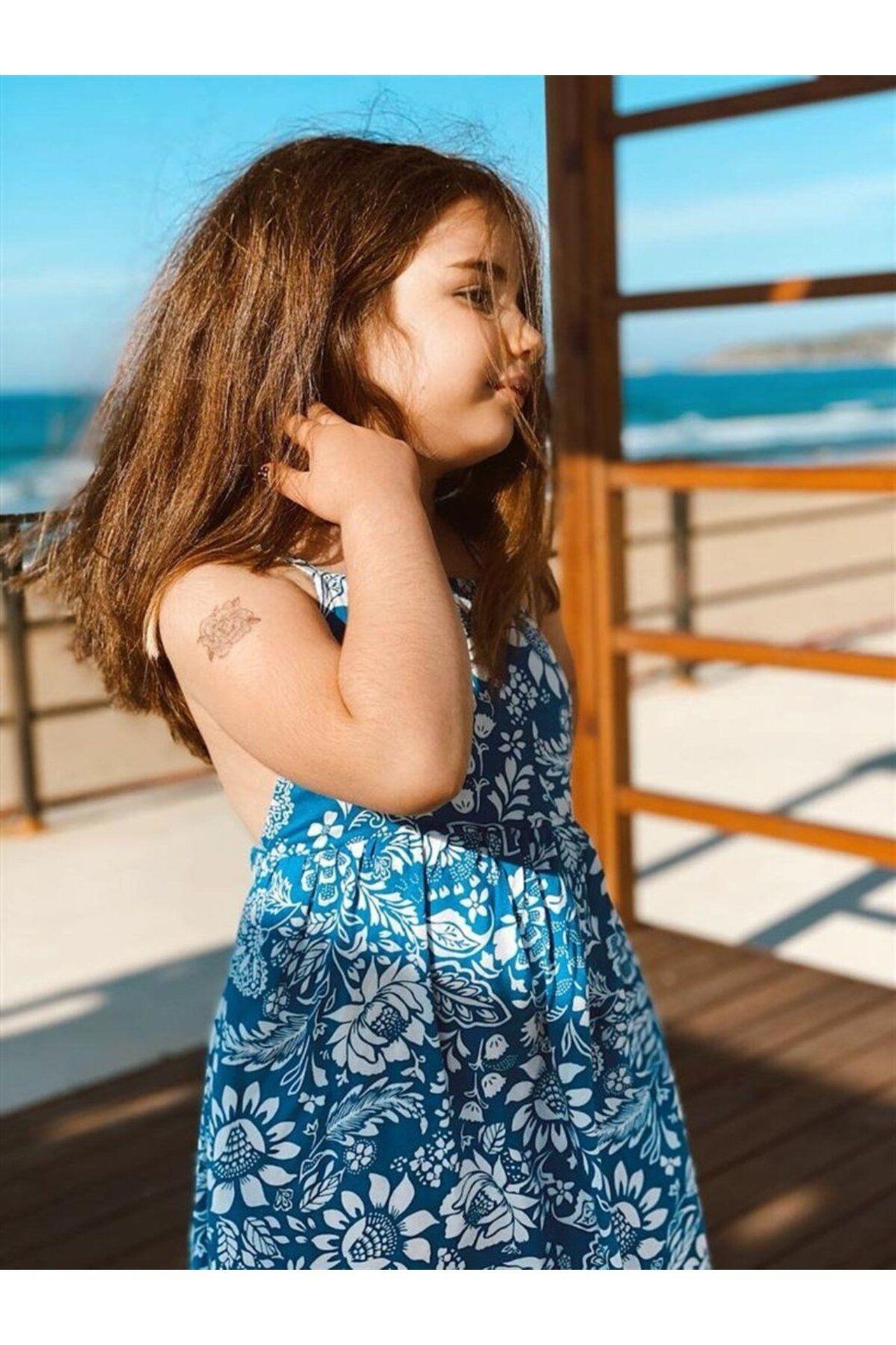 HİLAL AKINCI KİDS Youth Square Neck Tie Dress 5