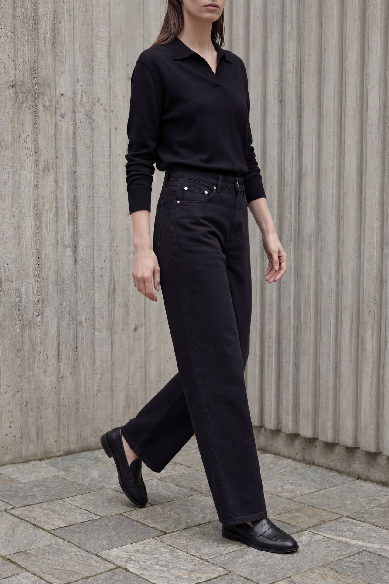 MY FASHION High Waist Straight Leg Denim Pants 3